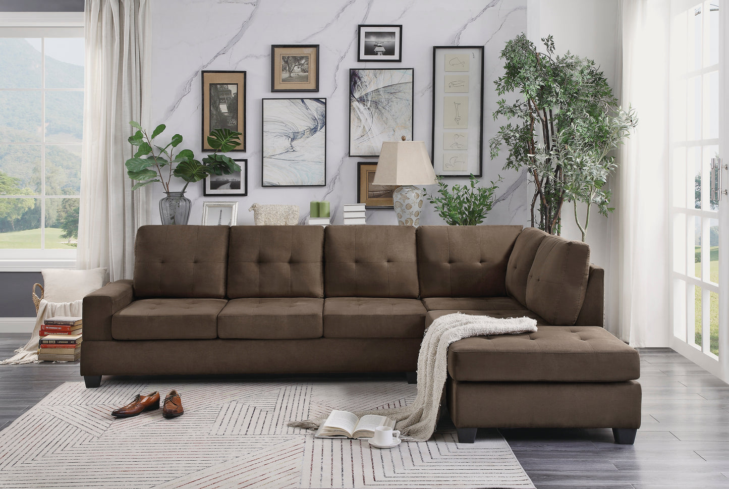 Homelegance Maston Sectional Sofa in 9507CHC-SC Stylish Comfort Design