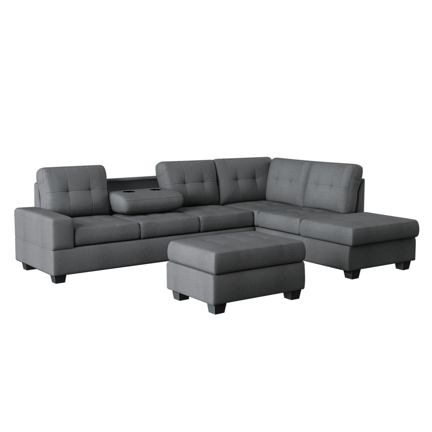 Homelegance Maston Sectional Sofa in Gray 9507DGY-3OT