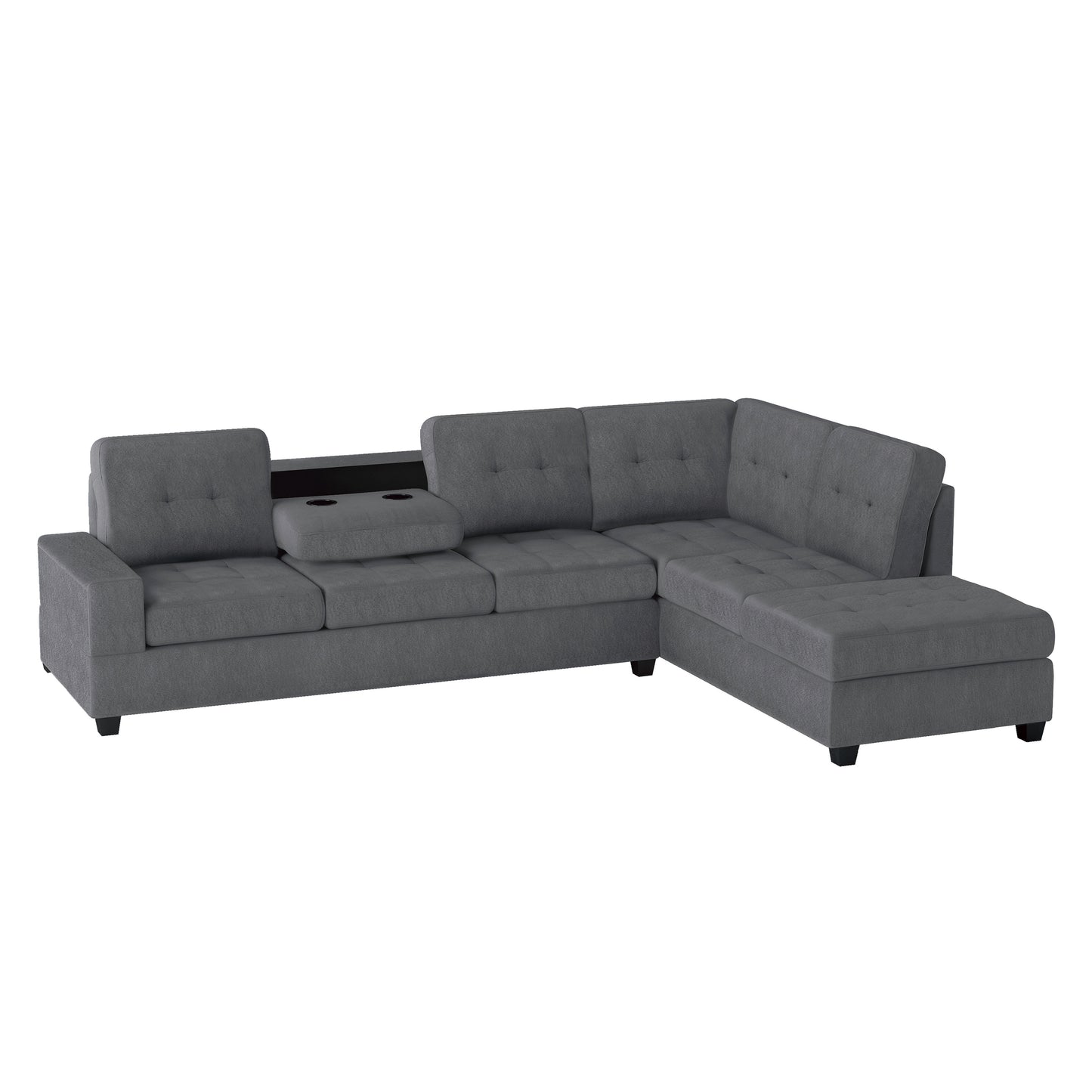 Homelegance Maston Sectional Sofa in Gray 9507DGY-3OT