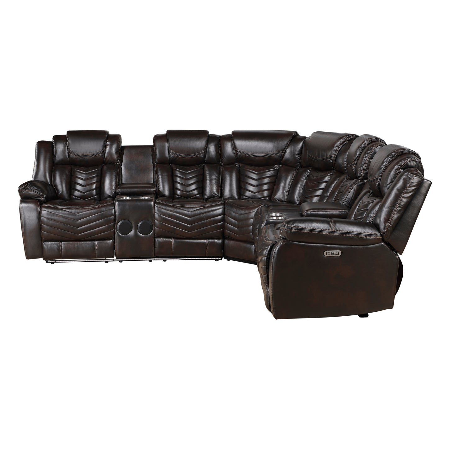 Homelegance Sectional Sofa Dark Brown 9508DB-SCPW