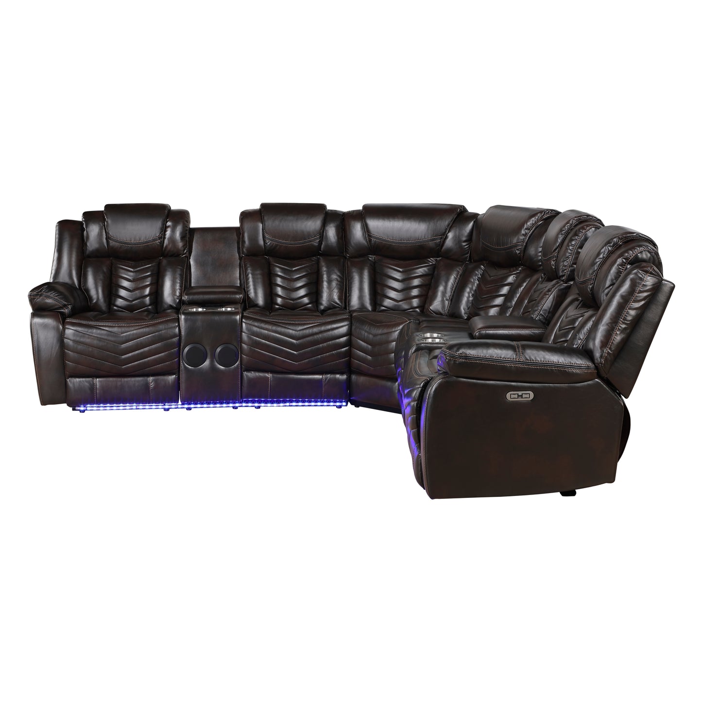 Homelegance Sectional Sofa Dark Brown 9508DB-SCPW