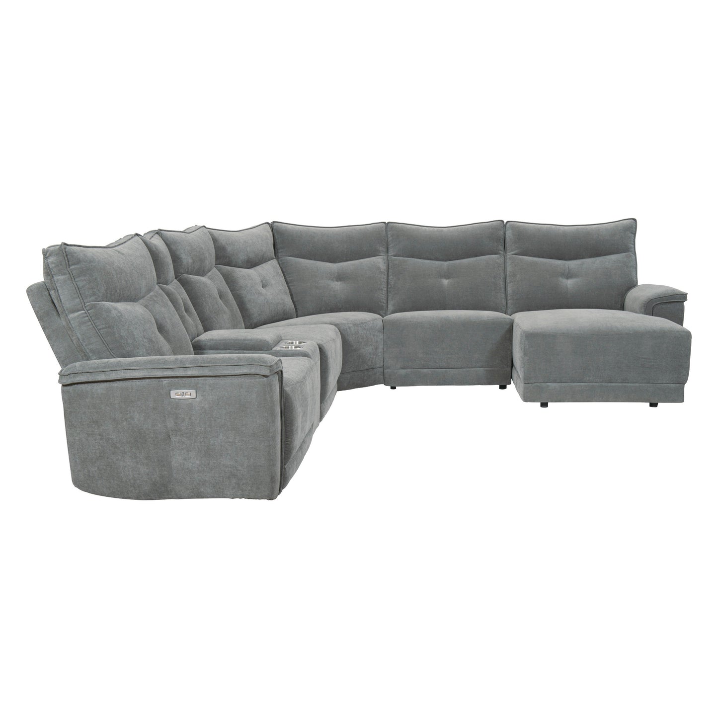 Homelegance Tesoro Sectional Sofa in Dark Gray 9509DG-6LRPWH5R