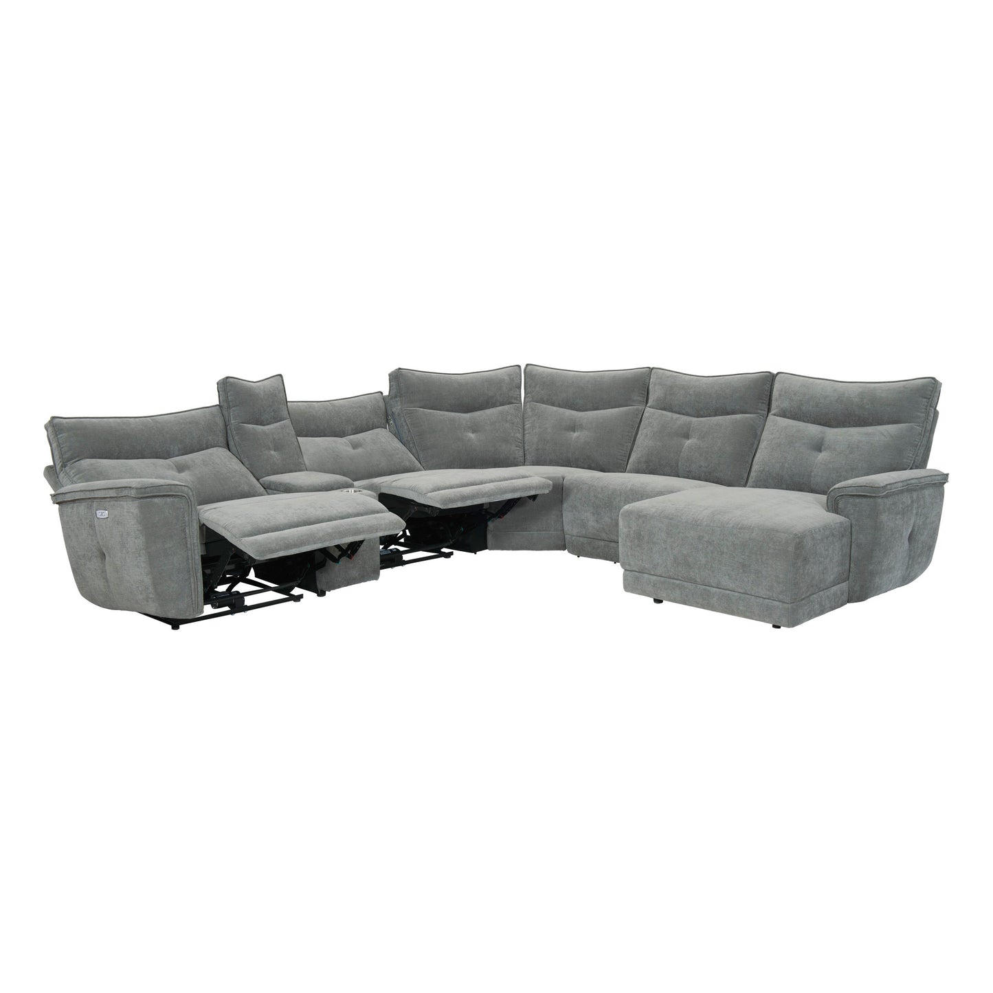 Homelegance Tesoro Sectional Sofa in Dark Gray 9509DG-6LRPWH5R
