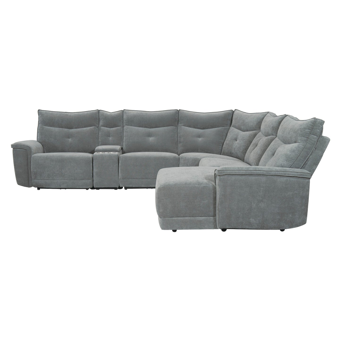 Homelegance Tesoro Sectional Sofa in Dark Gray 9509DG-6LRPWH5R