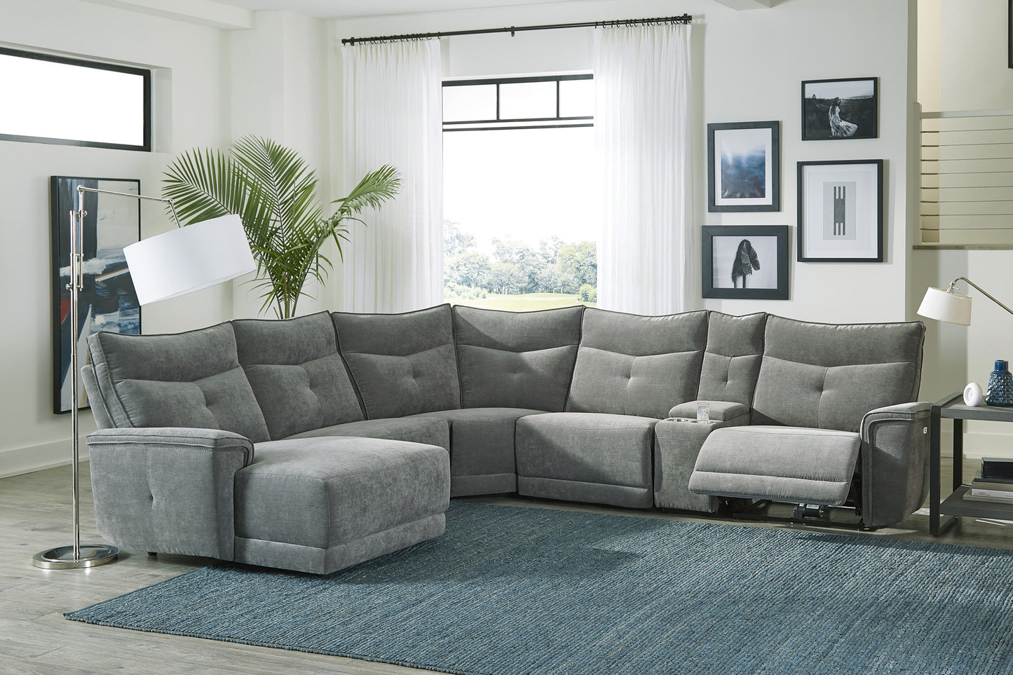 Homelegance Tesoro Sectional Sofa in Dark Gray 9509DG-65LRR