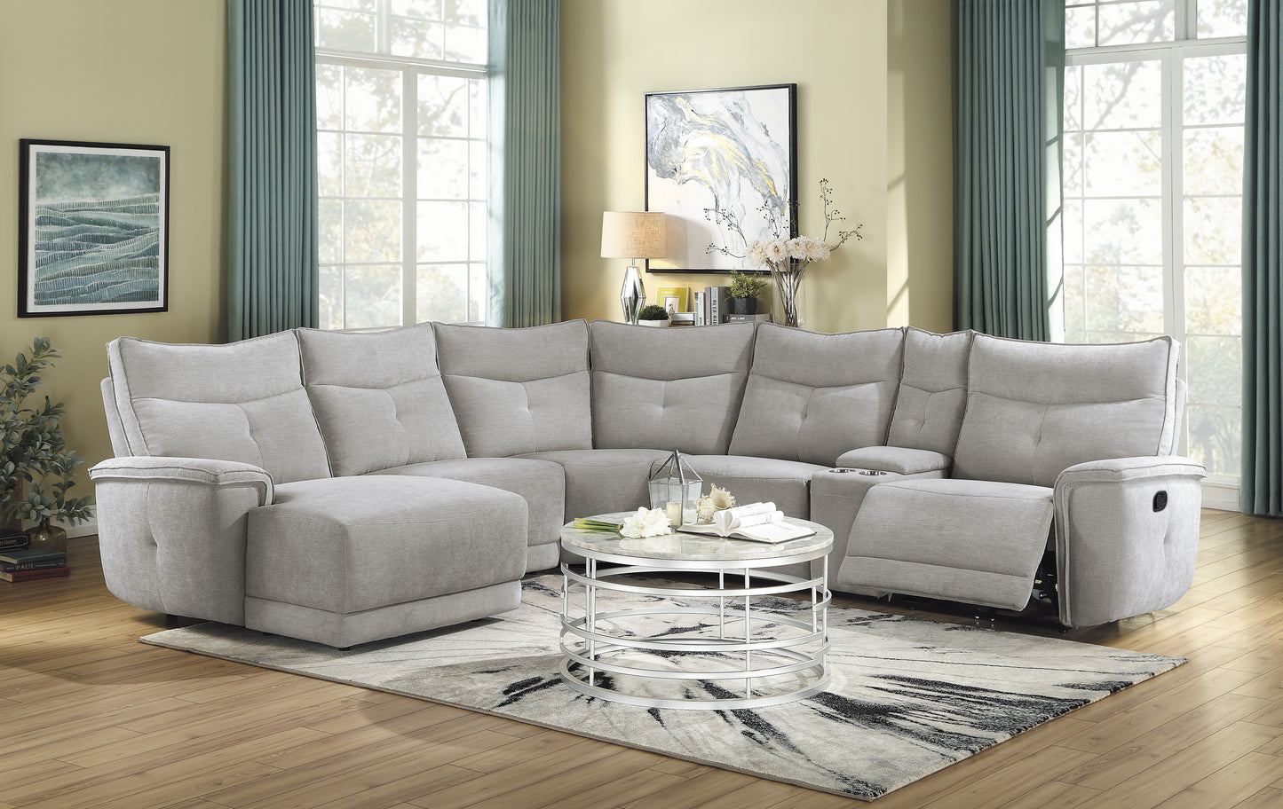 Homelegance Tesoro Sectional Sofa in Gray 9509MGY-65LRR