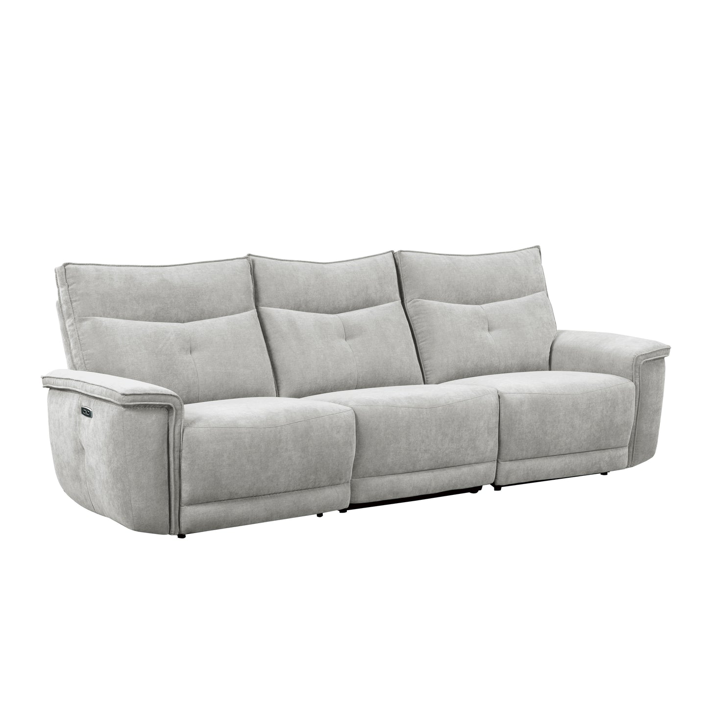 Homelegance Tesoro Power Reclining Sofa with Power Headrests in Mist Gray 9509MGY-3PWH