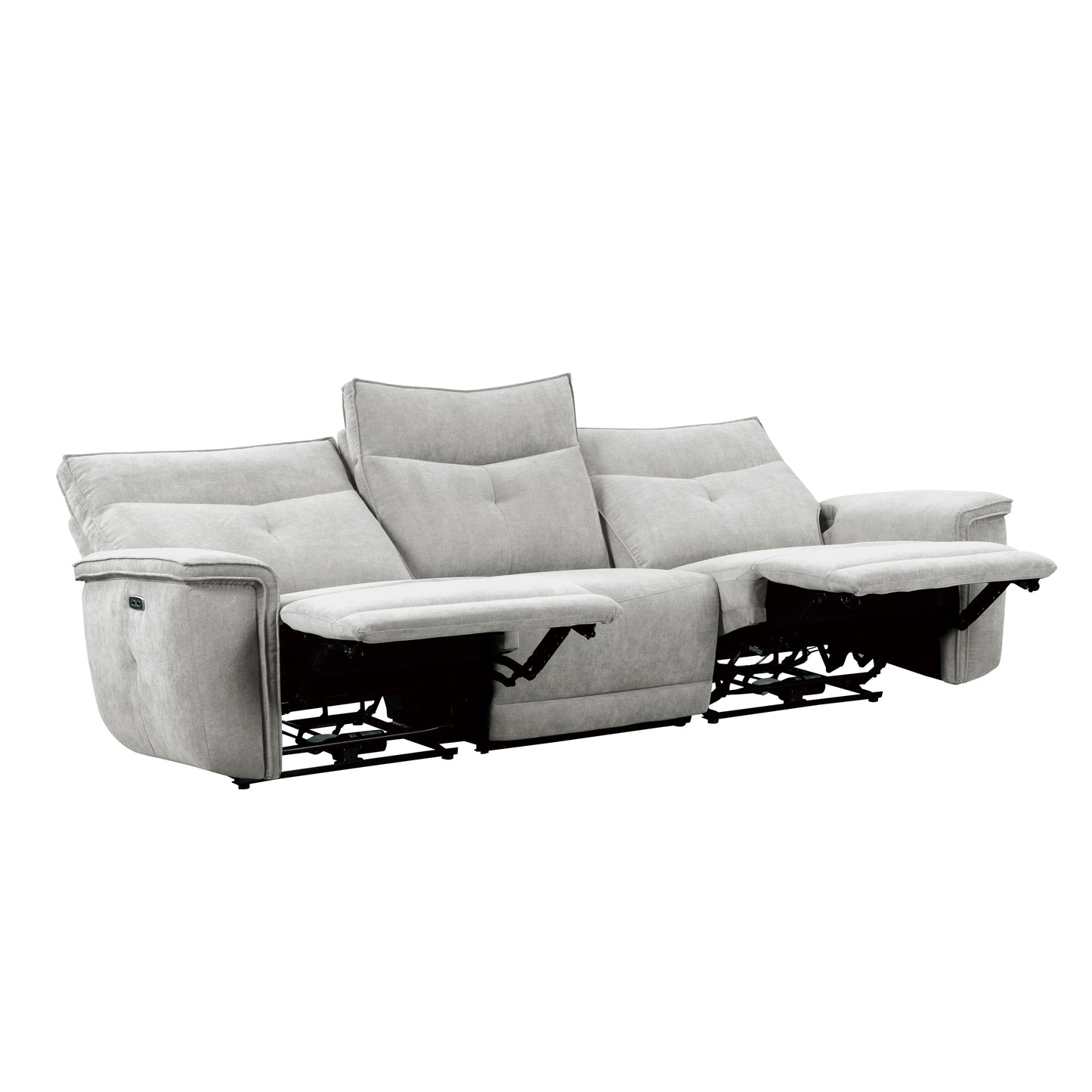 Homelegance Tesoro Power Reclining Sofa with Power Headrests in Mist Gray 9509MGY-3PWH