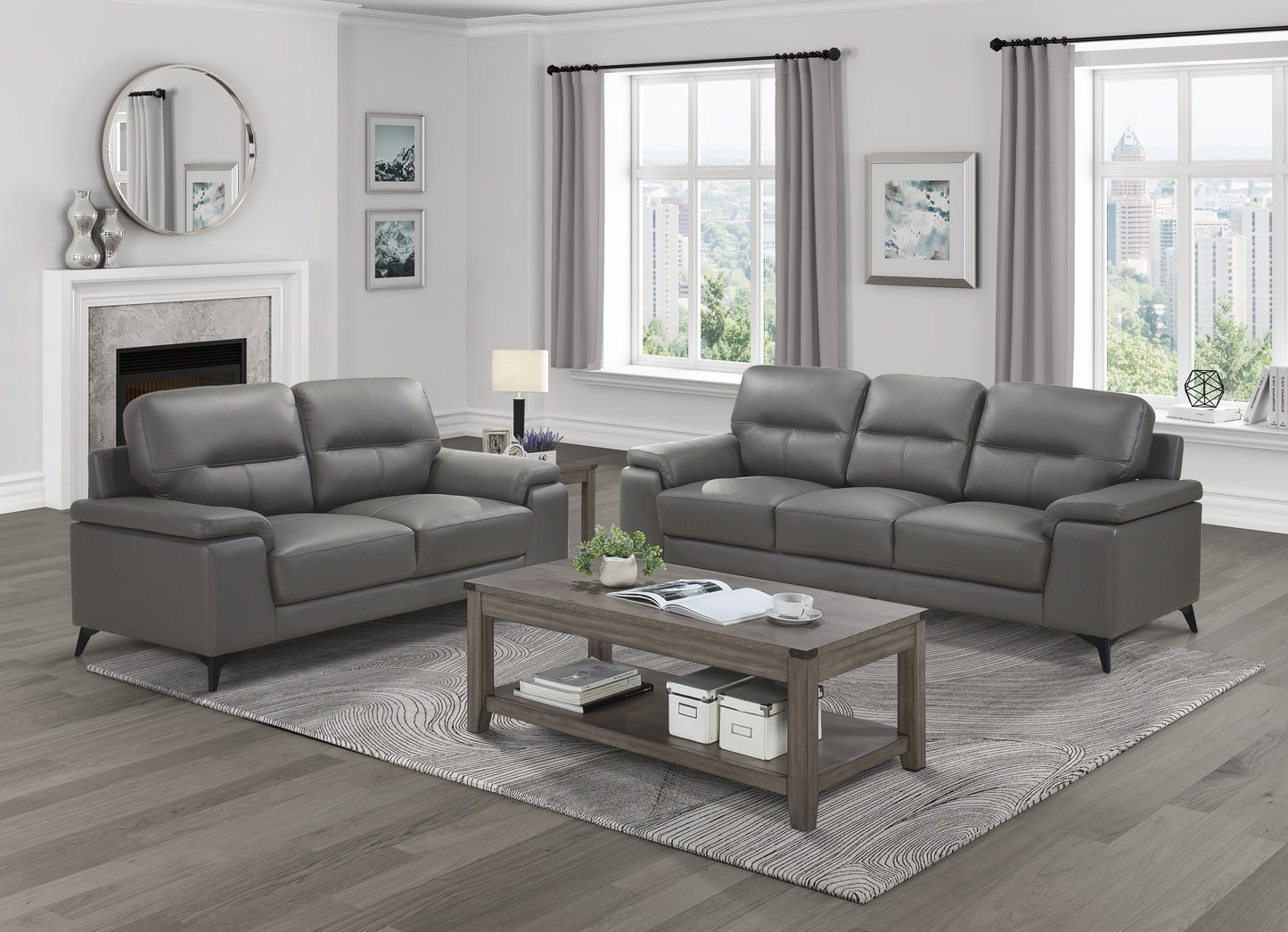 Homelegance Mischa Loveseat in Dark Gray 9514DGY-2