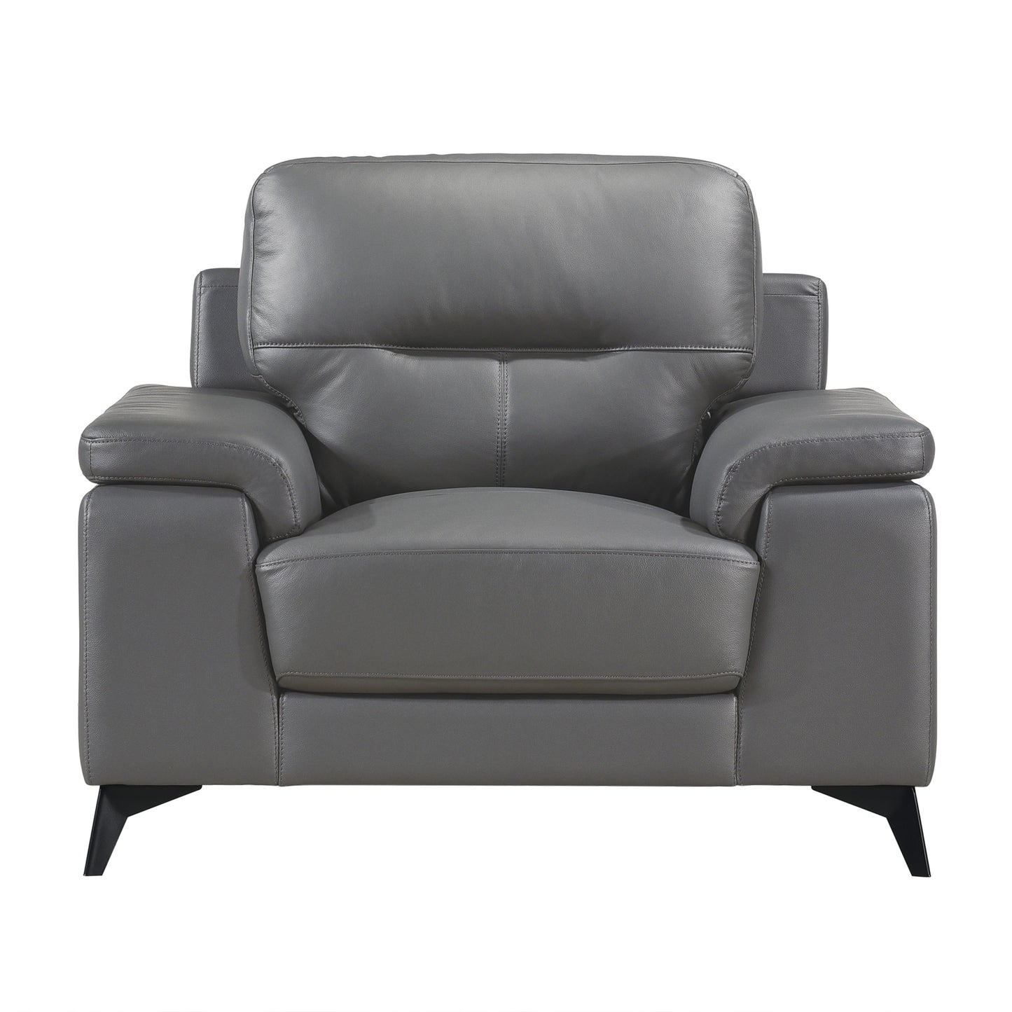 Homelegance Mischa Accent Chair in Dark Gray Leather 9514DGY-1