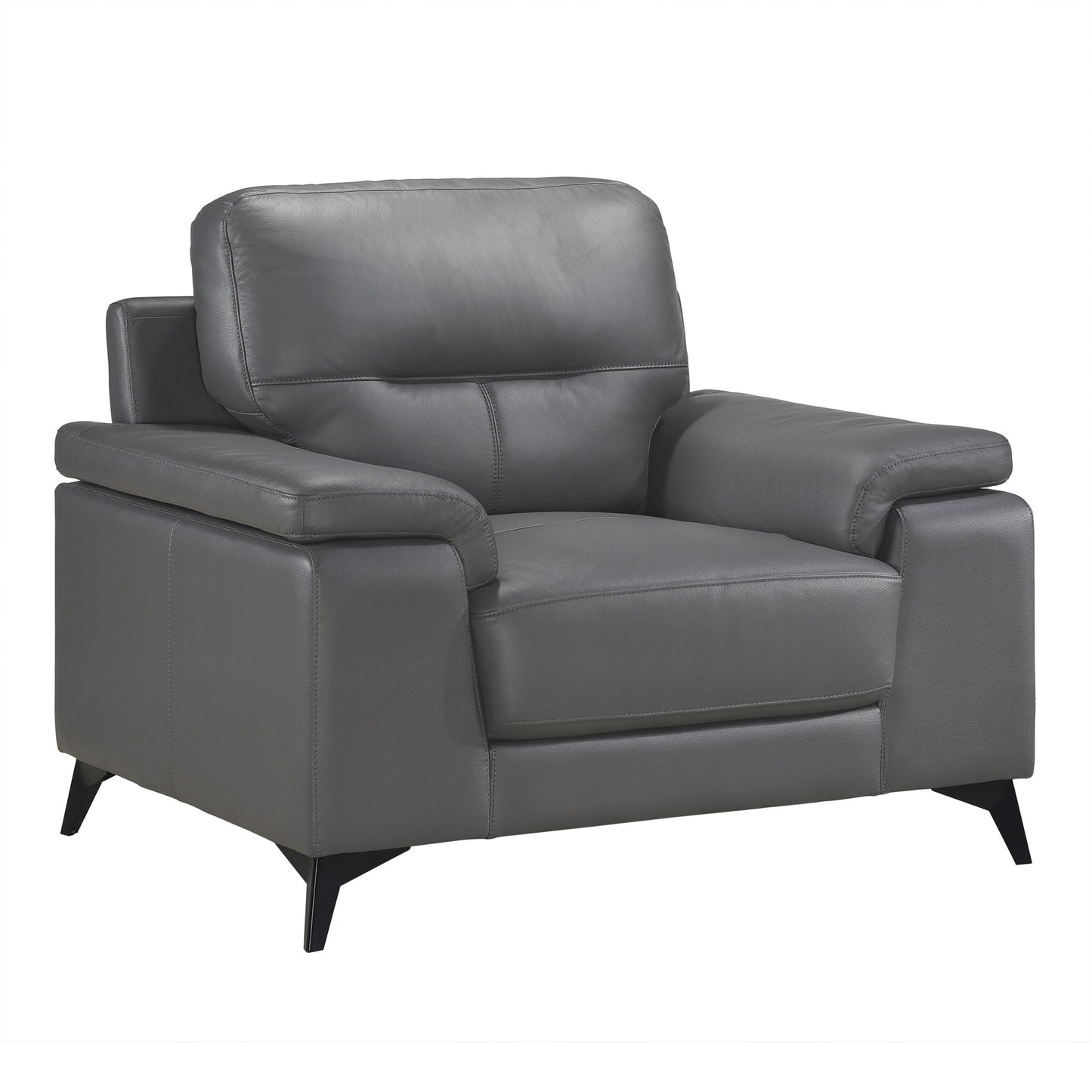 Homelegance Mischa Accent Chair in Dark Gray Leather 9514DGY-1