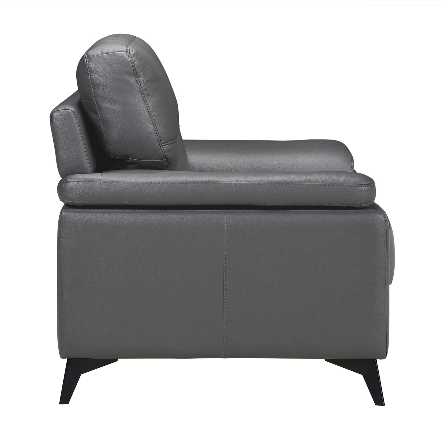 Homelegance Mischa Accent Chair in Dark Gray Leather 9514DGY-1