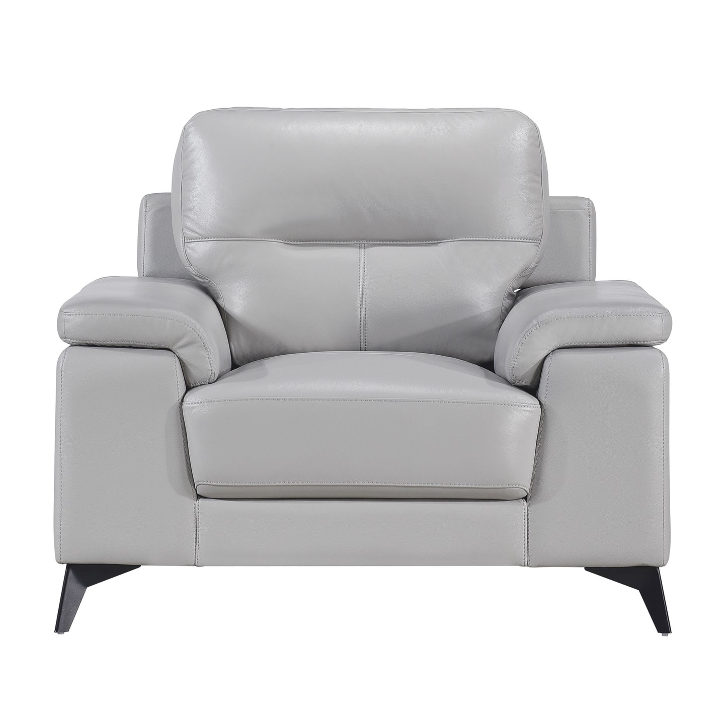 Homelegance Mischa Accent Chair in Silver Gray Leather 9514SVE-1