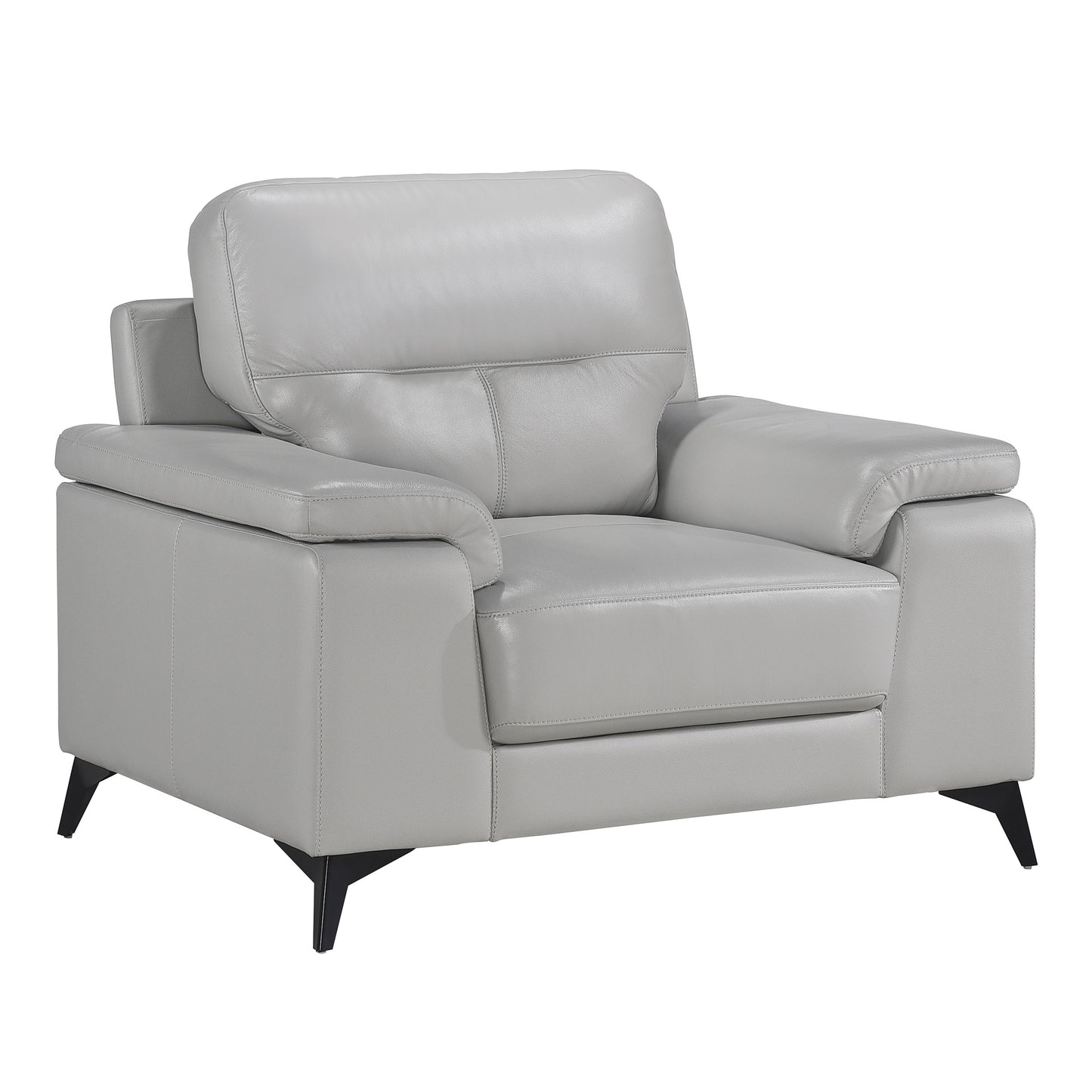 Homelegance Mischa Accent Chair in Silver Gray Leather 9514SVE-1