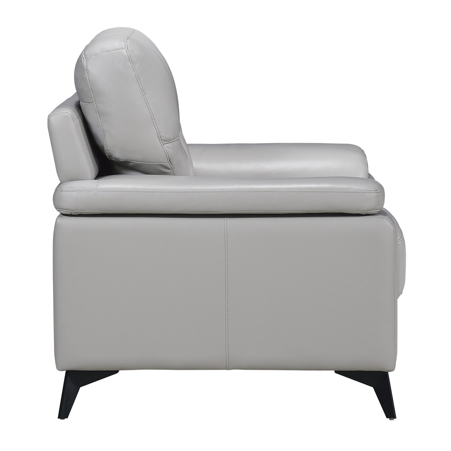Homelegance Mischa Accent Chair in Silver Gray Leather 9514SVE-1