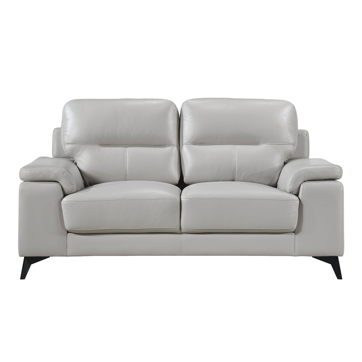 Homelegance Mischa Loveseat in Silver Gray Leather 9514SVE-2