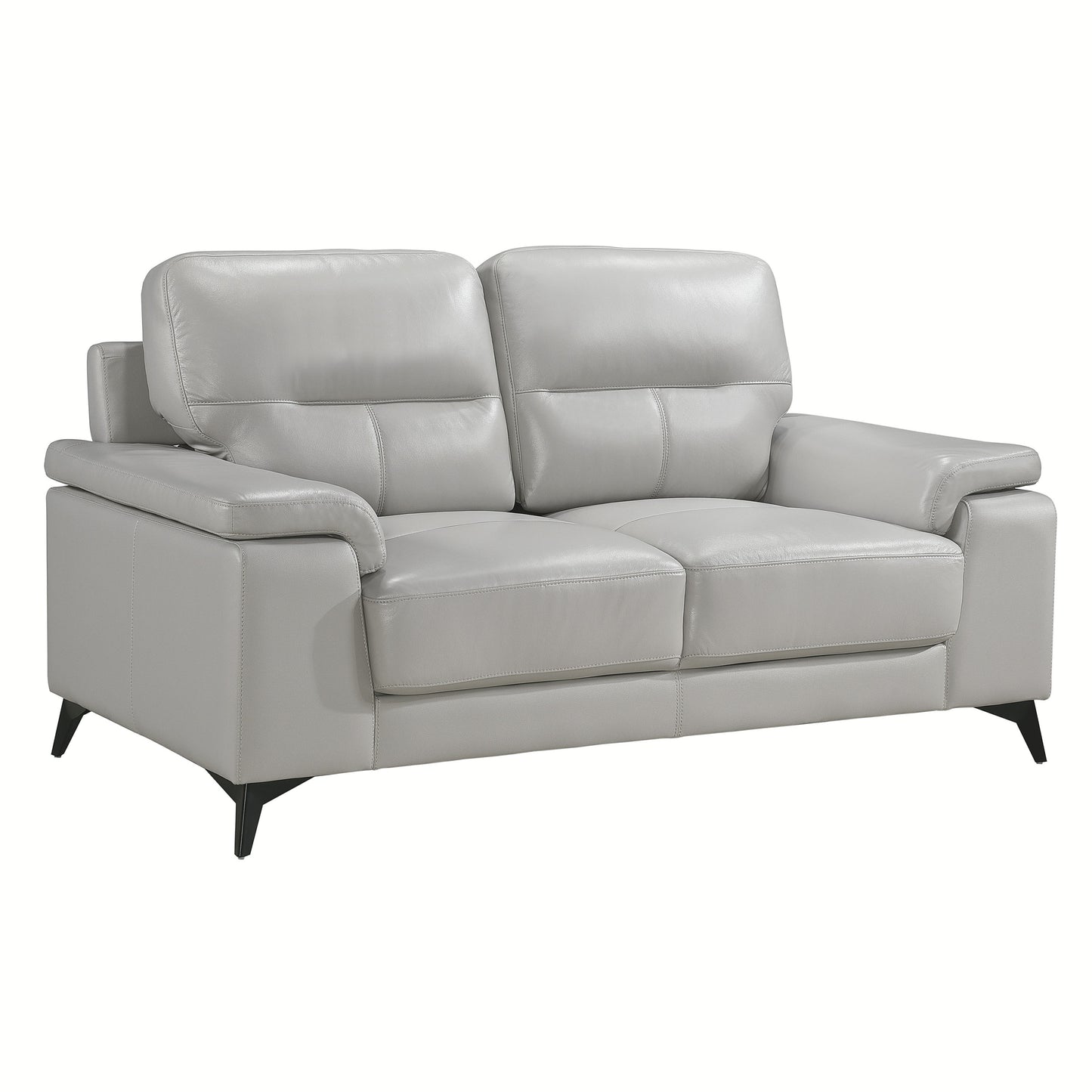 Homelegance Mischa Loveseat in Silver Gray Leather 9514SVE-2