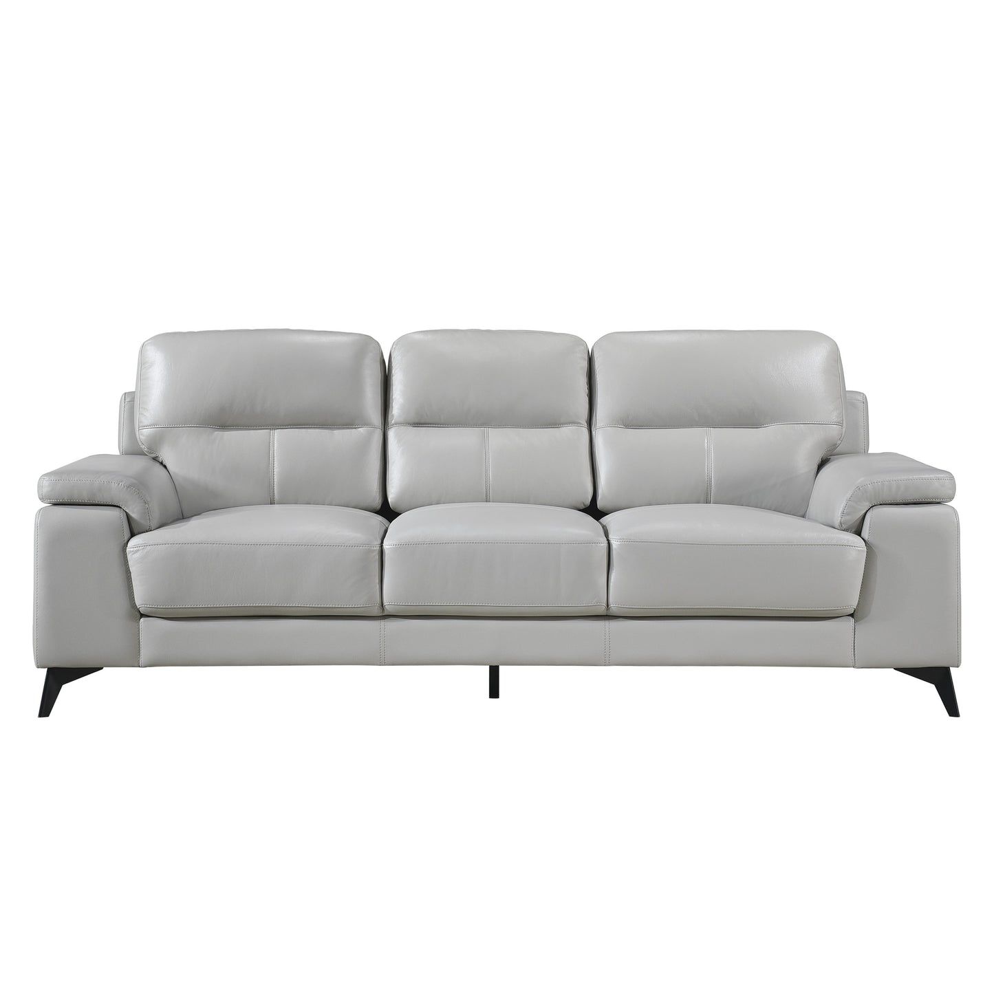 Homelegance Mischa Sectional Sofa in Silver Top Grain Leather 9514SVE-3