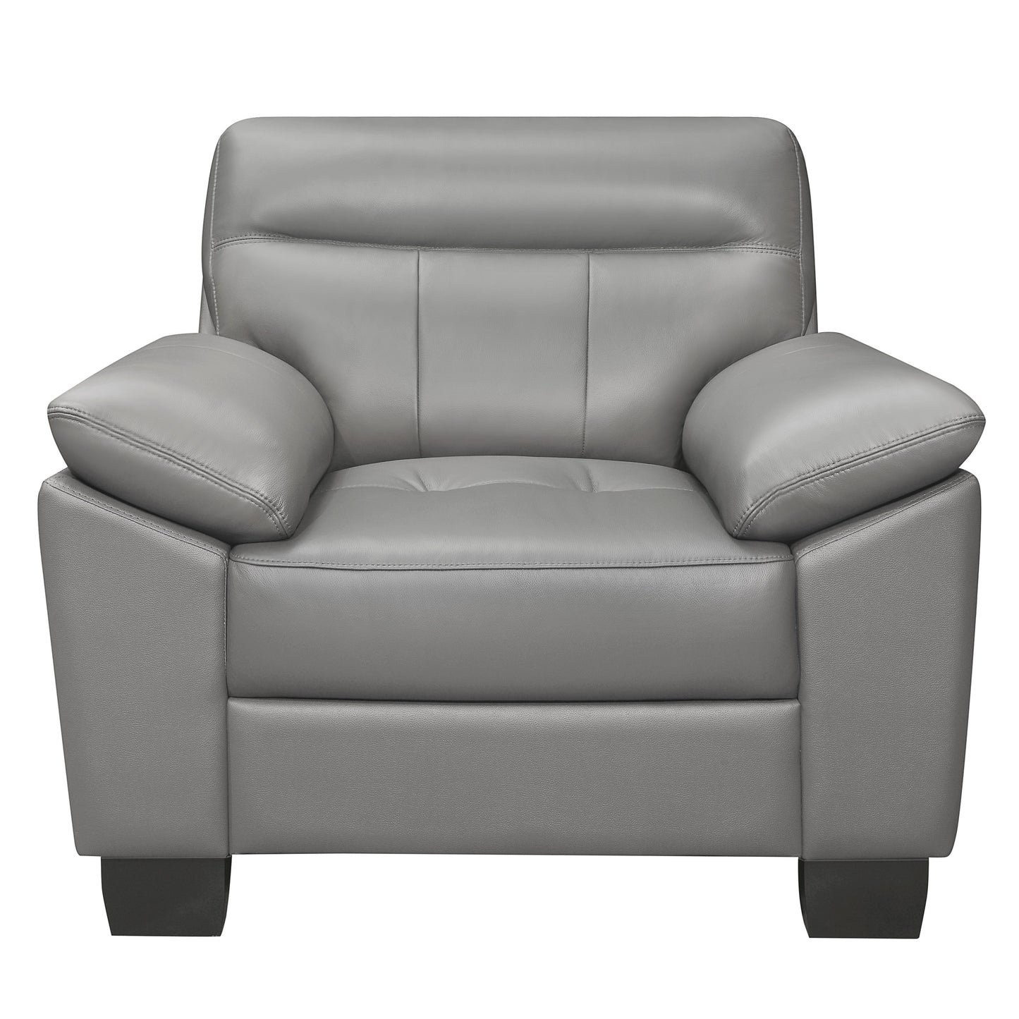Homelegance Denizen Accent Chair in Gray Leather 9537GRY-1