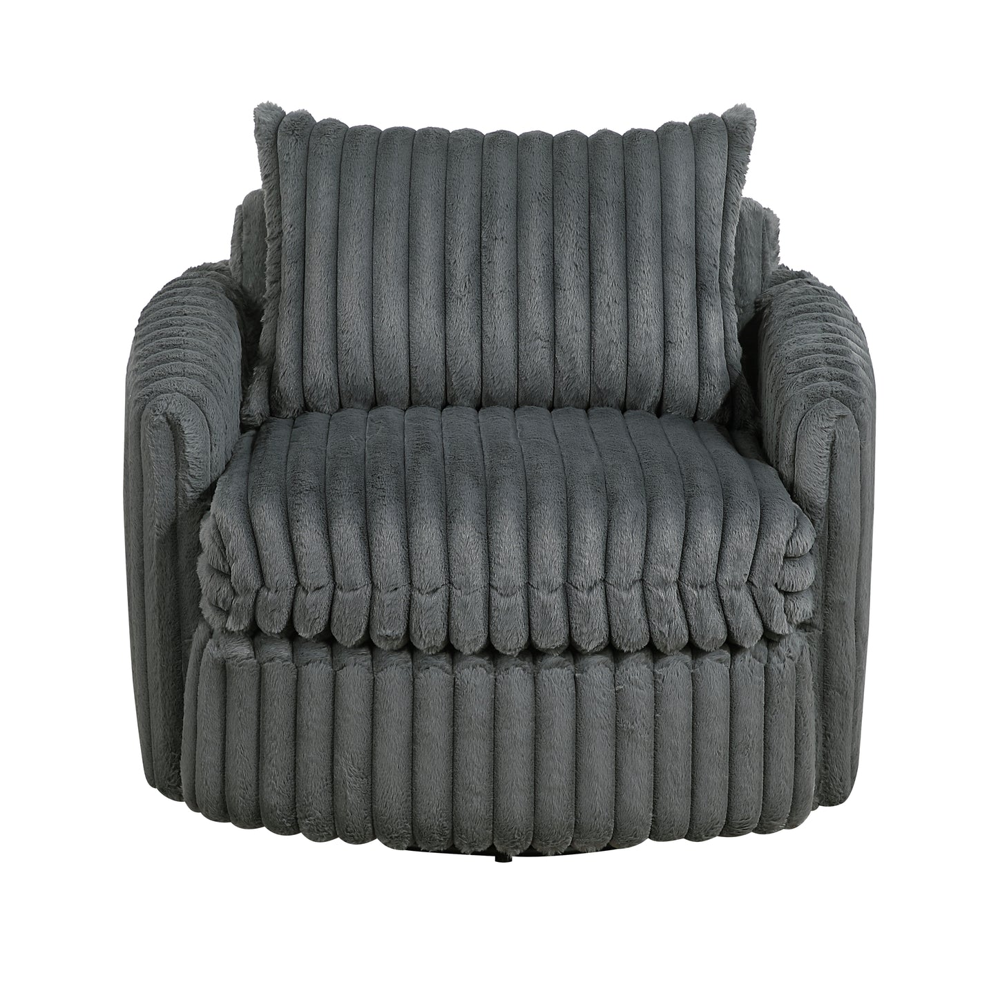 Homelegance Accent Chair Swivel Chair Gray Fabric Upholstered Modern Design 9539DGY-1SW