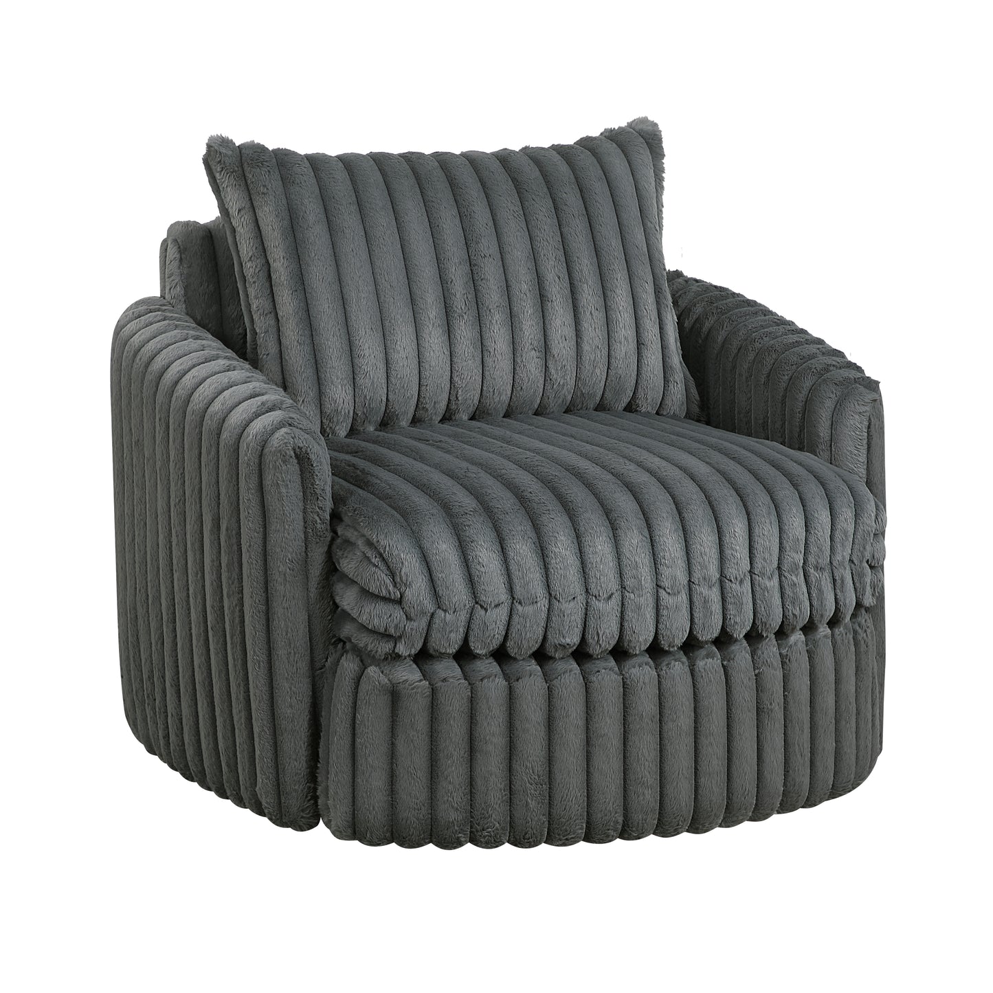 Homelegance Accent Chair Swivel Chair Gray Fabric Upholstered Modern Design 9539DGY-1SW