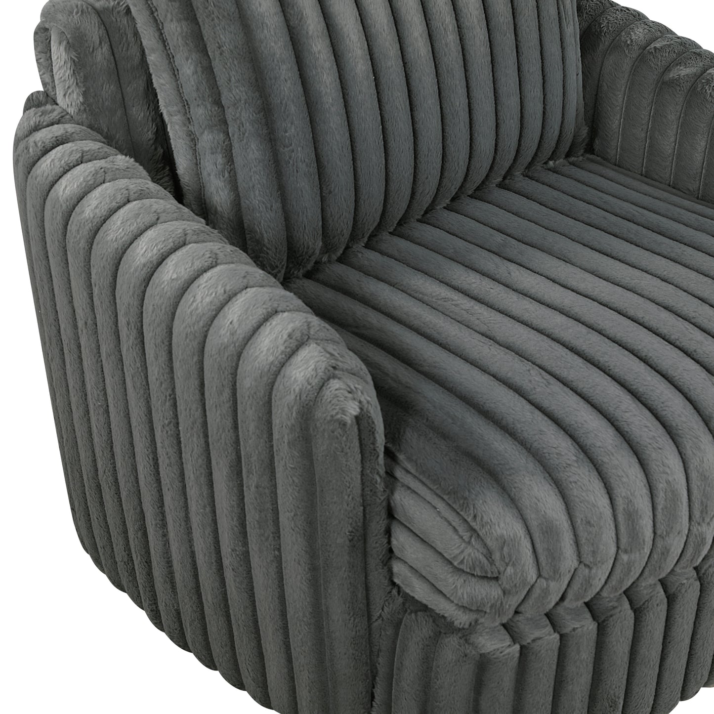 Homelegance Accent Chair Swivel Chair Gray Fabric Upholstered Modern Design 9539DGY-1SW