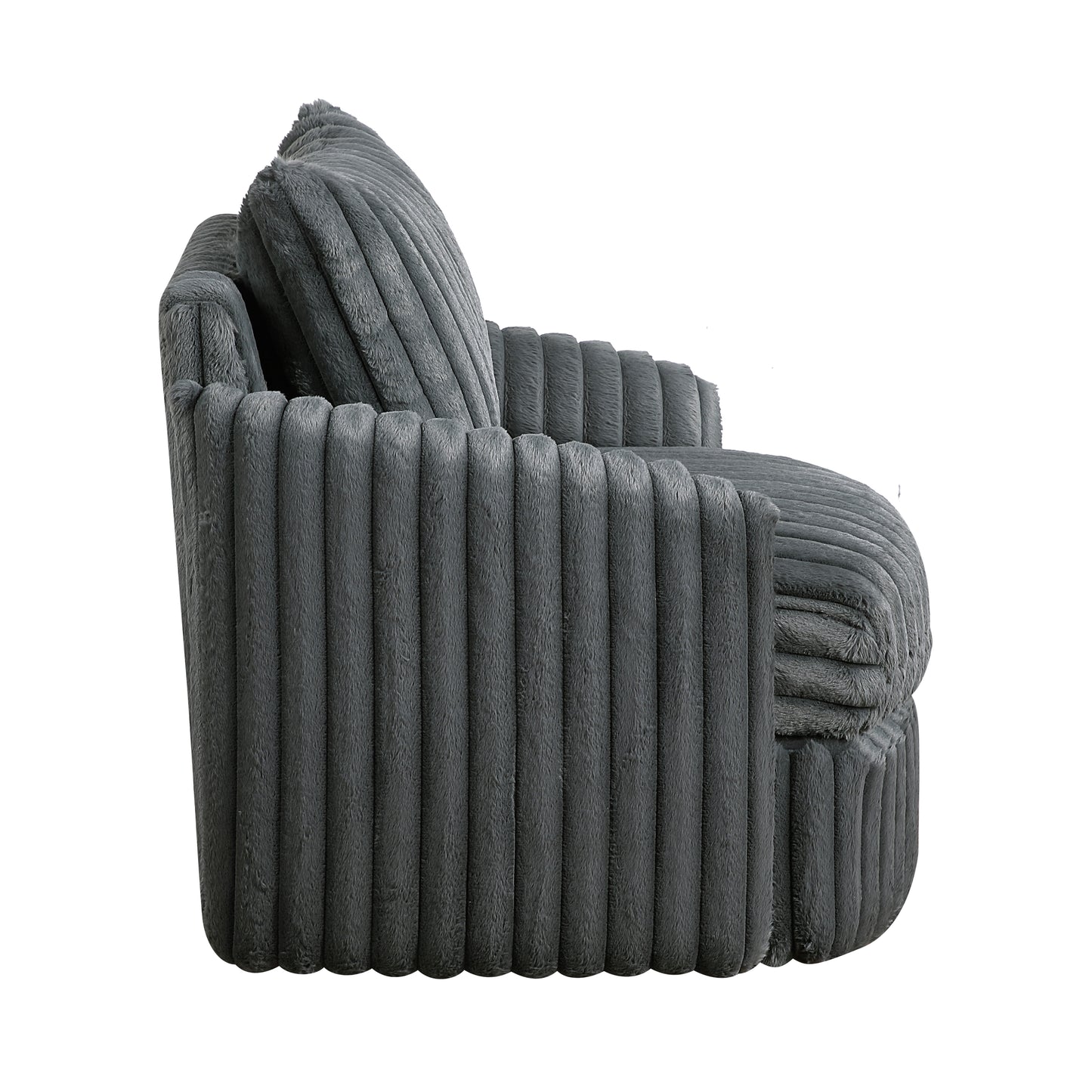 Homelegance Accent Chair Swivel Chair Gray Fabric Upholstered Modern Design 9539DGY-1SW