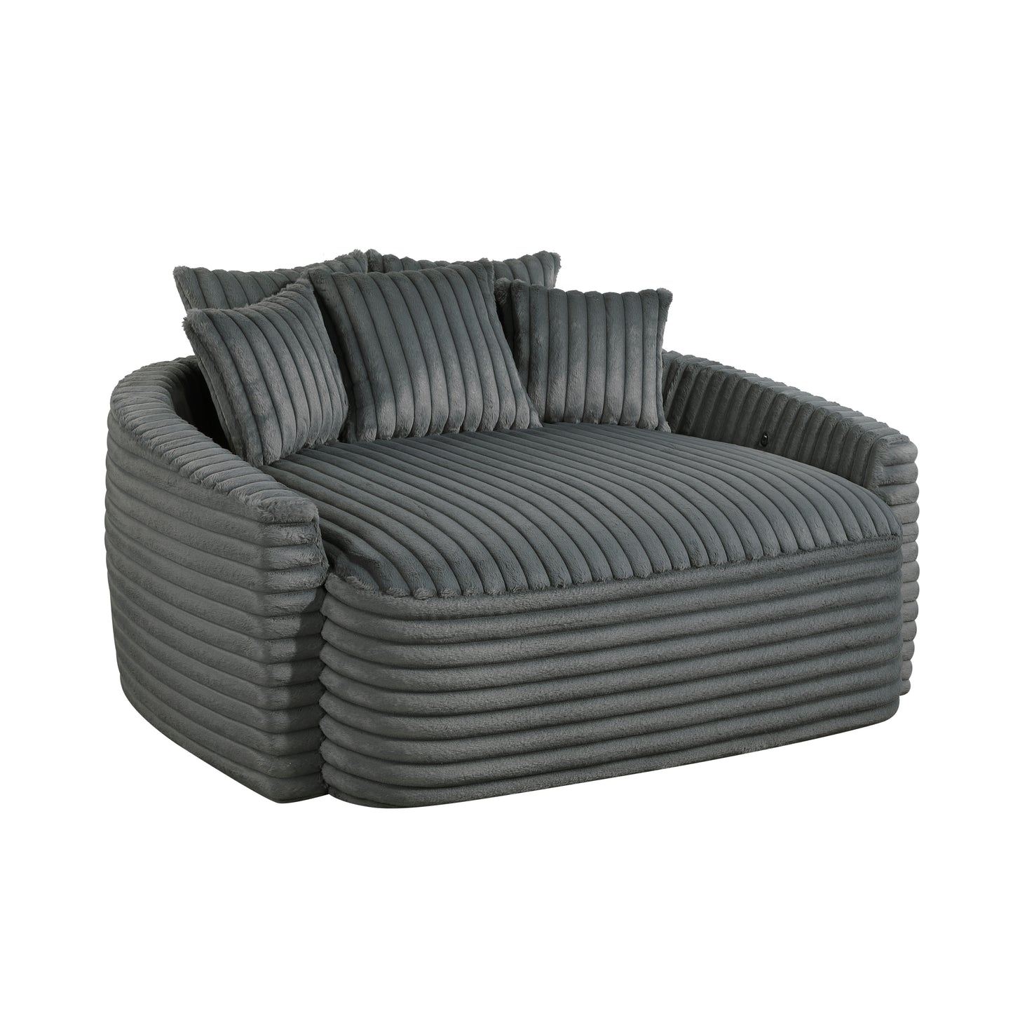 Homelegance Chaises Gray Fabric Lounge Chair 9539DGY-5