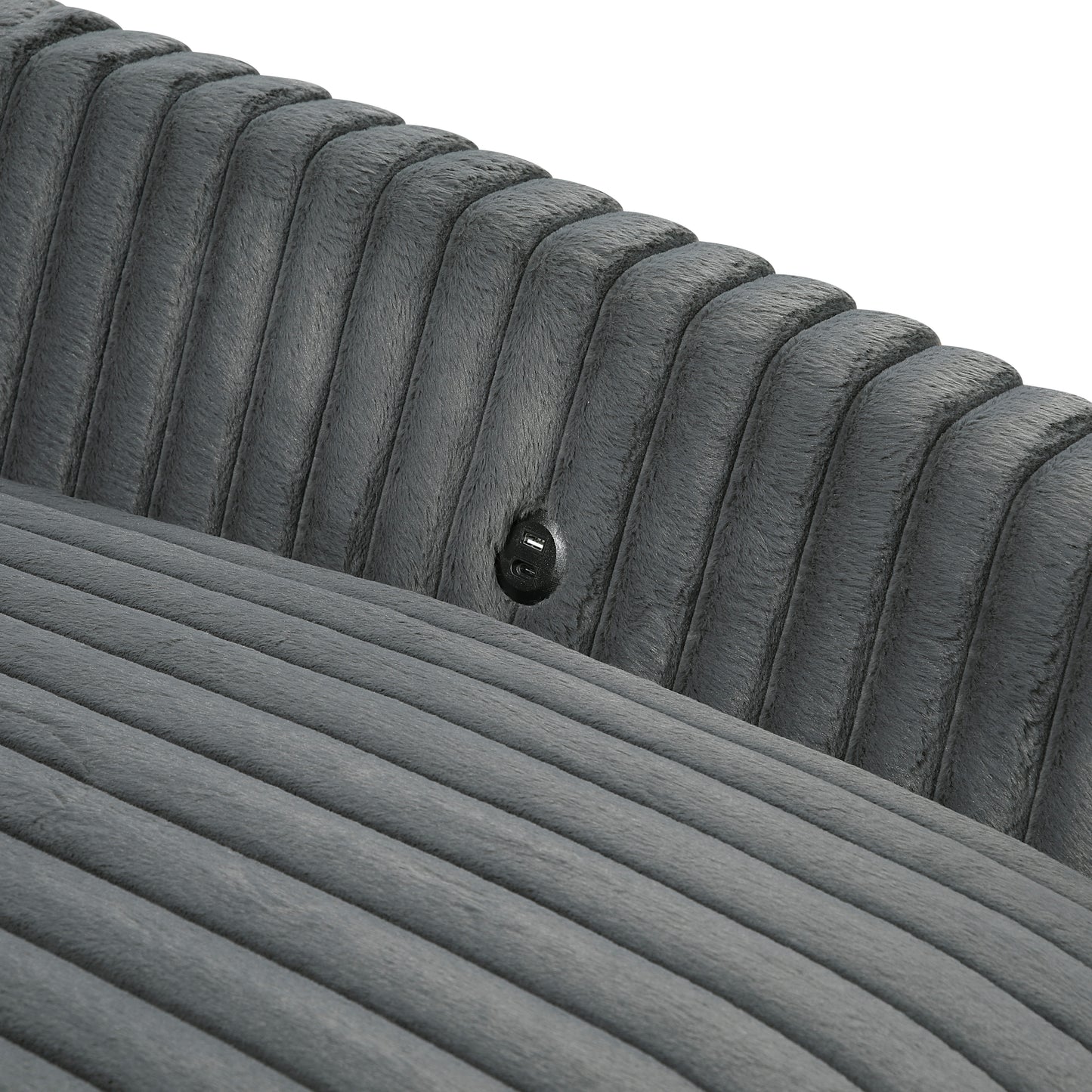 Homelegance Chaises Gray Fabric Lounge Chair 9539DGY-5