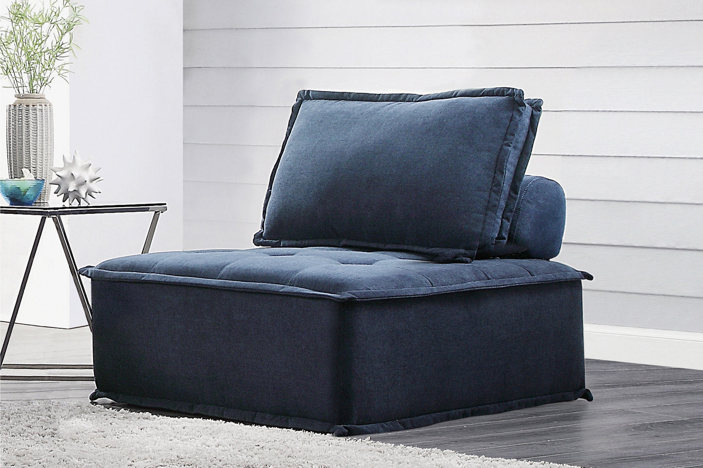 Homelegance Ulrich Accent Chair in Textured Blue Fabric 9545BU-1