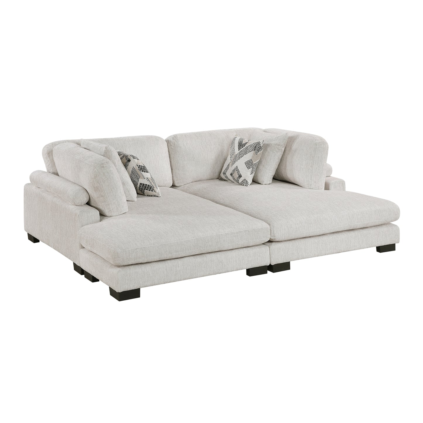 Homelegance Chaise Loveseat in Beige 9555BEG2VC