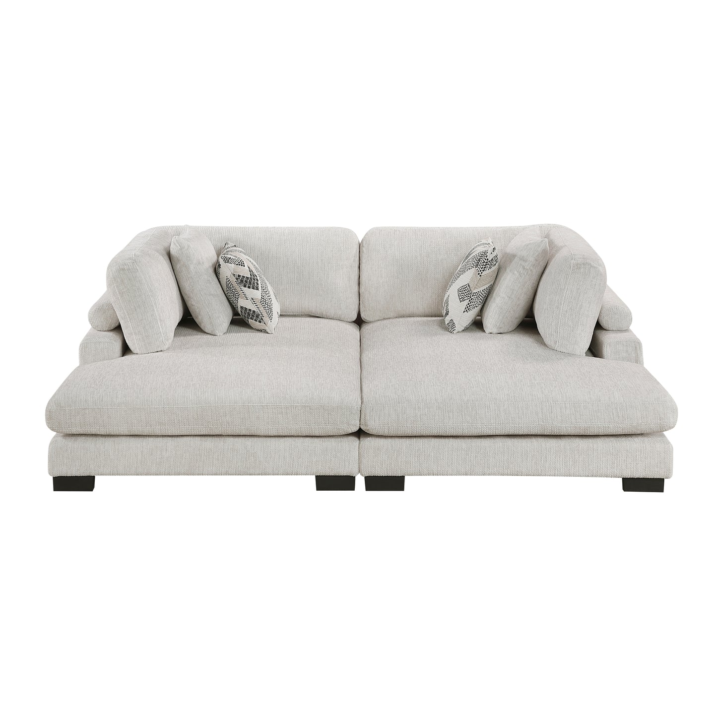 Homelegance Chaise Loveseat in Beige 9555BEG2VC
