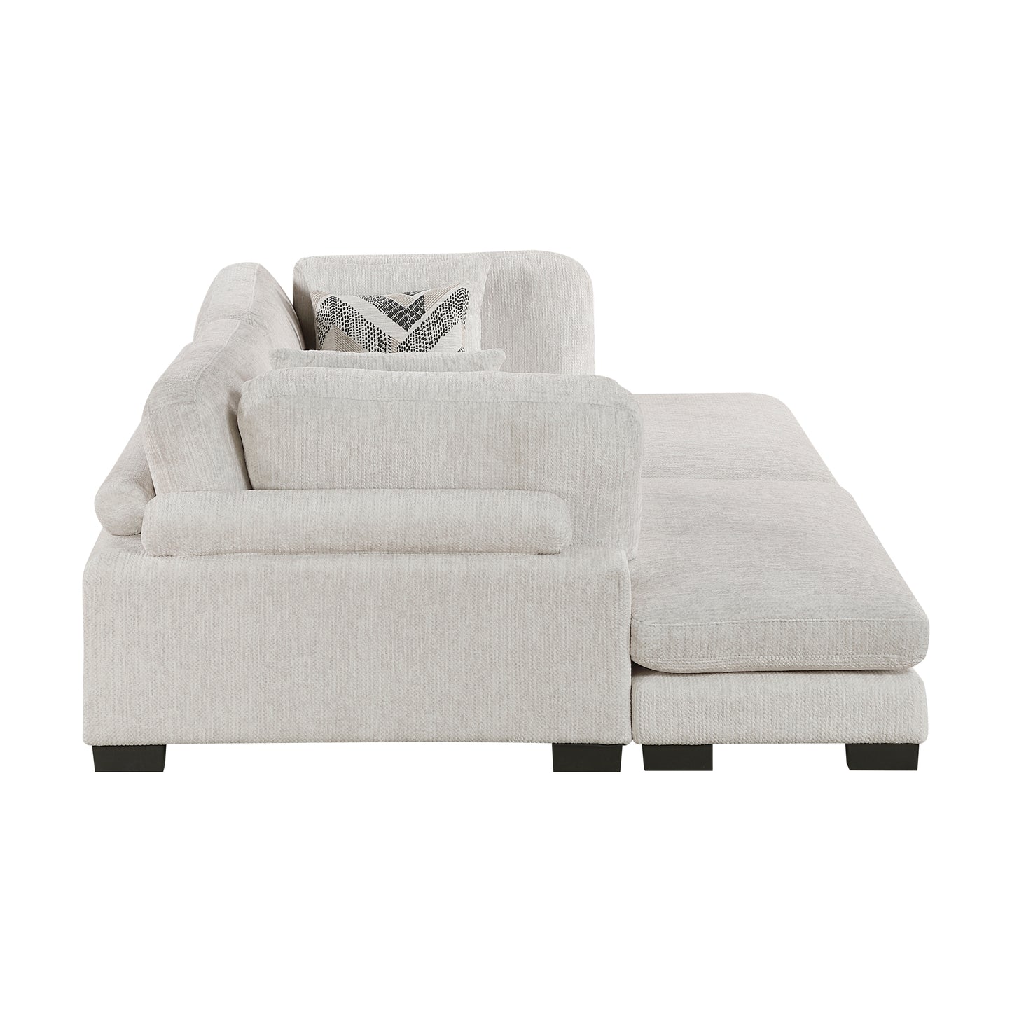 Homelegance Chaise Loveseat in Beige 9555BEG2VC