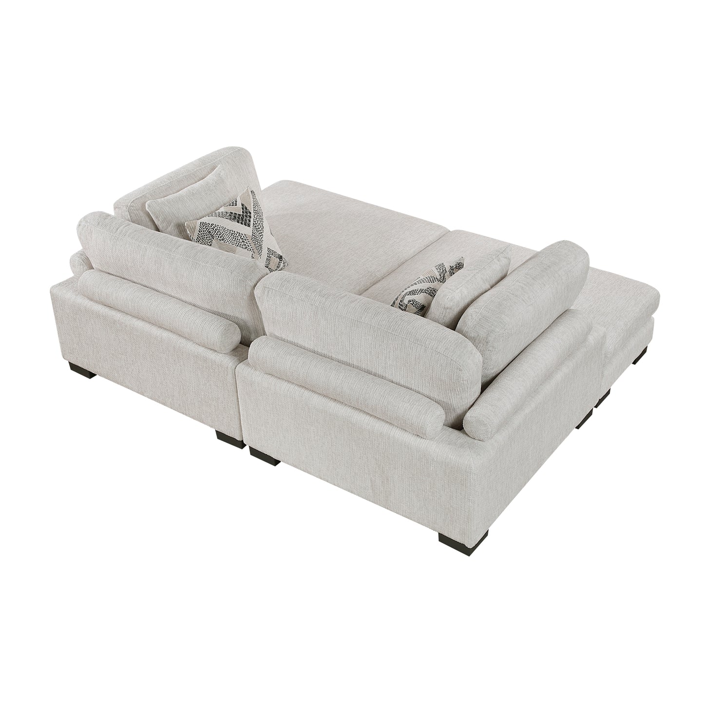 Homelegance Chaise Loveseat in Beige 9555BEG2VC