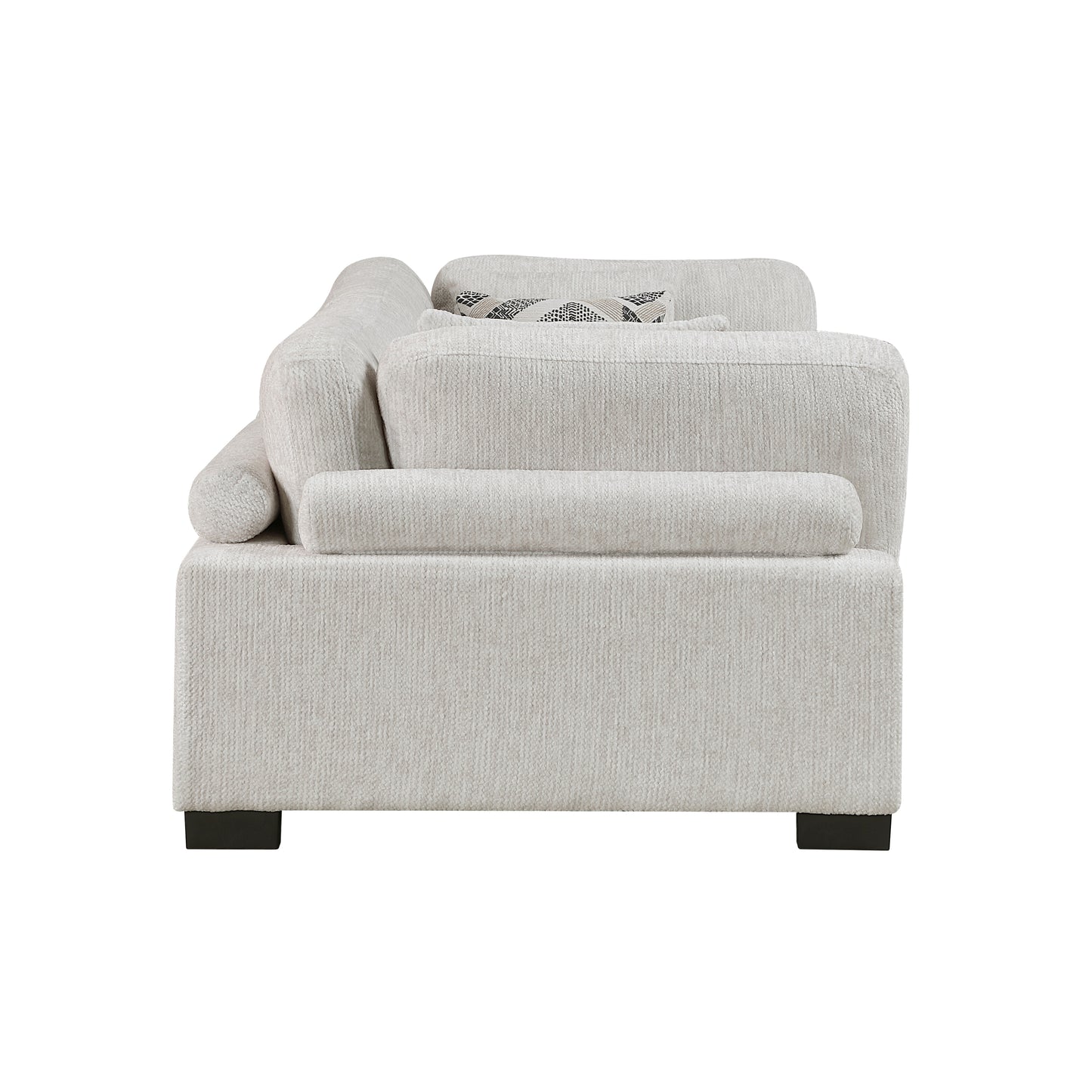 Homelegance Loveseat Beige Textured Microfiber Upholstery 9555BEG-2