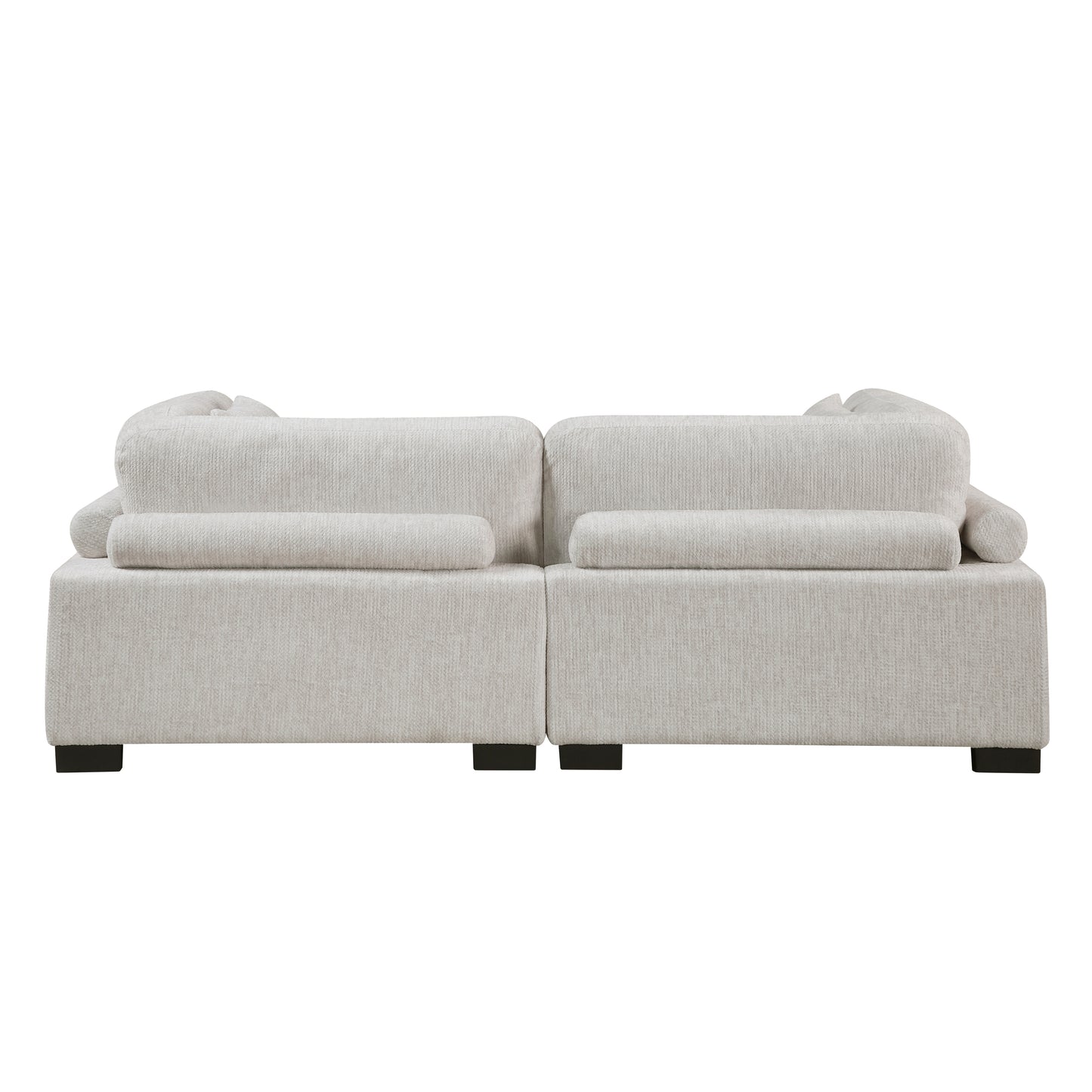 Homelegance Loveseat Beige Textured Microfiber Upholstery 9555BEG-2