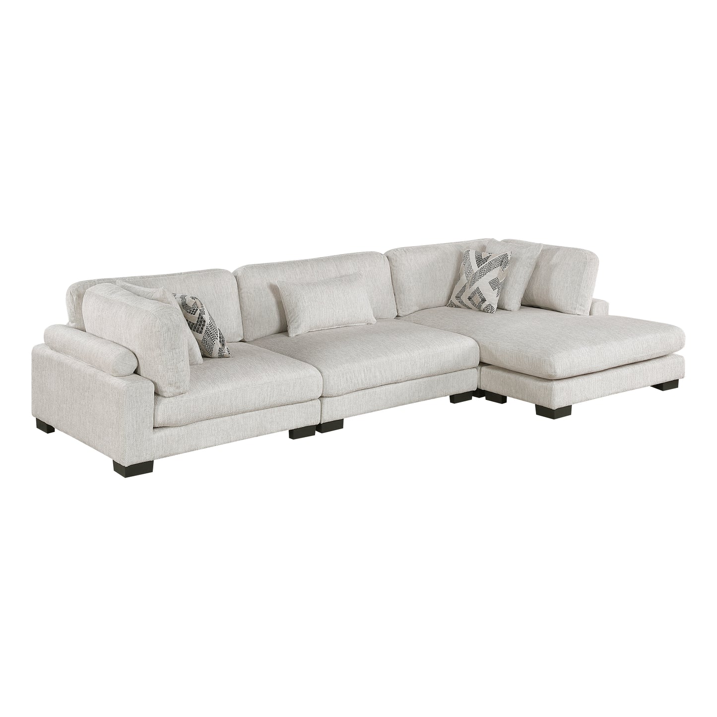 Homelegance 3-Piece Modular Sectional Sofa in Elegant Beige 9555BEG-3CRACVC