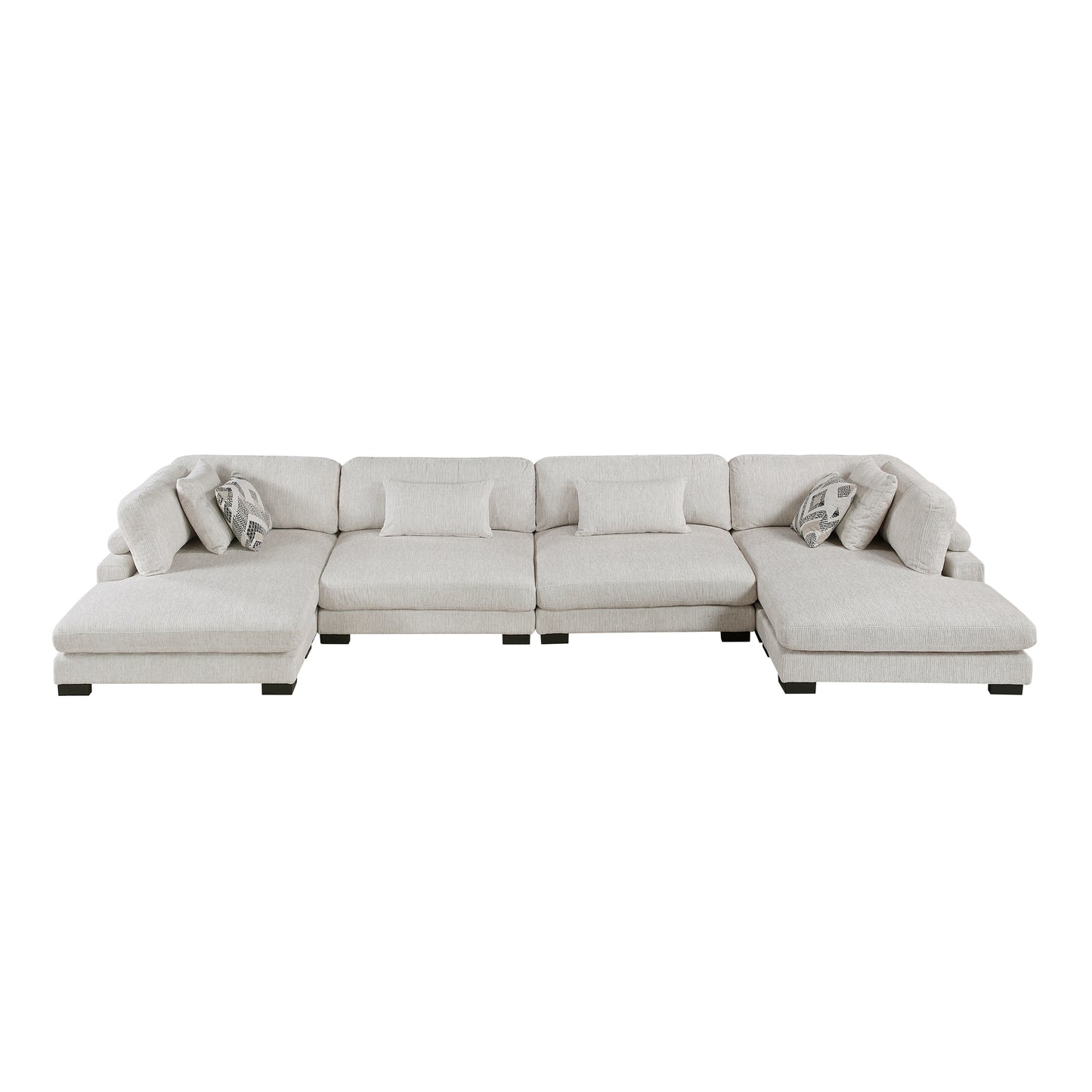Homelegance Sectional Sofa in Beige with Reversible Chaise 9555BEG-42AC2VC