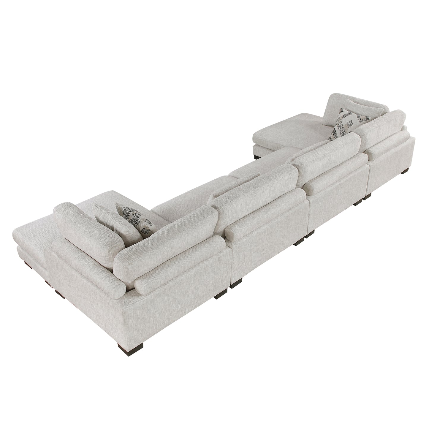 Homelegance Sectional Sofa in Beige with Reversible Chaise 9555BEG-42AC2VC