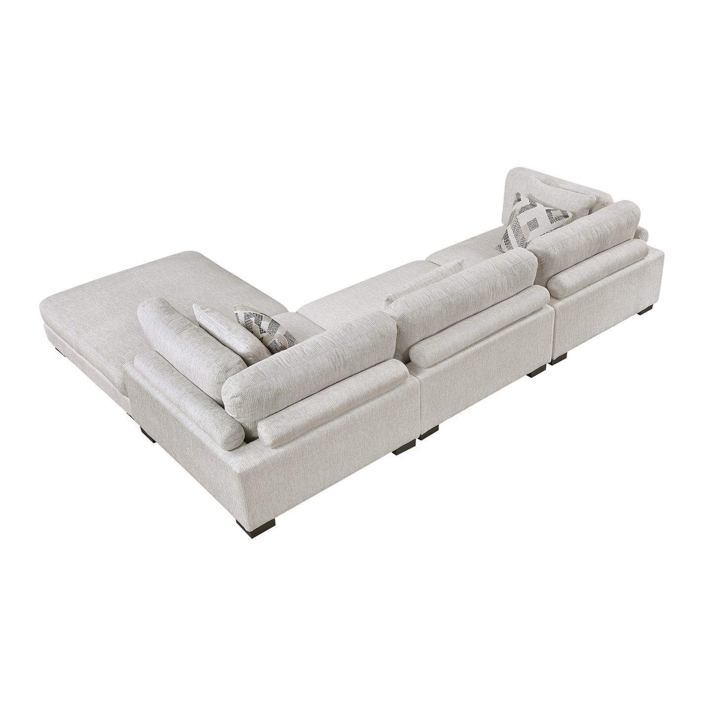 Homelegance Sectional Sofa in Beige with Chocolate Trim 9555BEG-42CRACOT