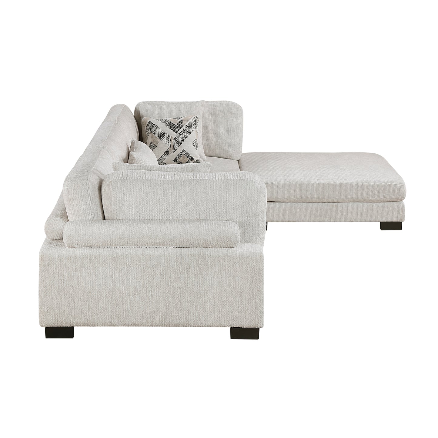 Homelegance Sectional Sofa in Beige with Chocolate Trim 9555BEG-42CRACOT
