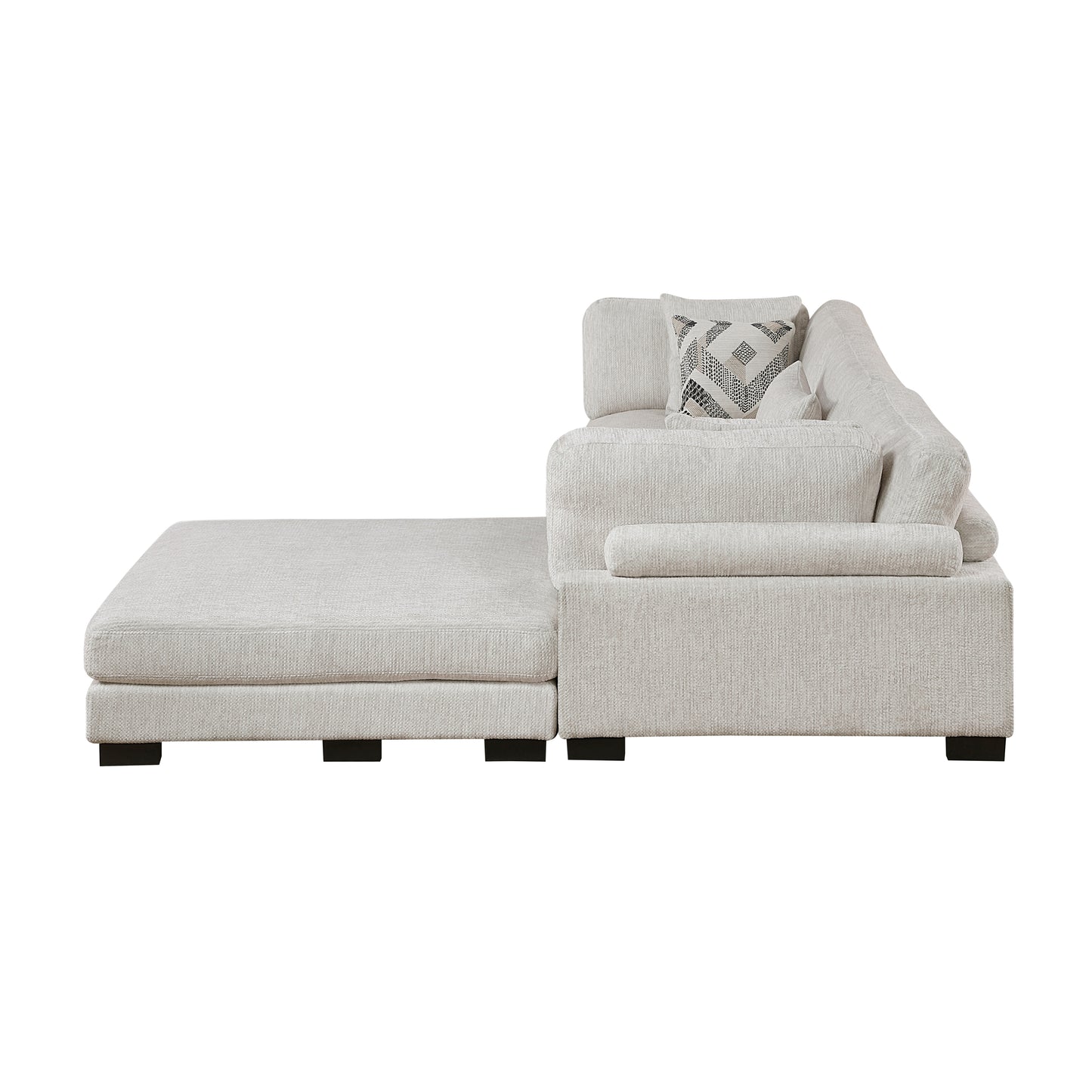 Homelegance Sectional Sofa in Beige with Chocolate Trim 9555BEG-42CRACOT