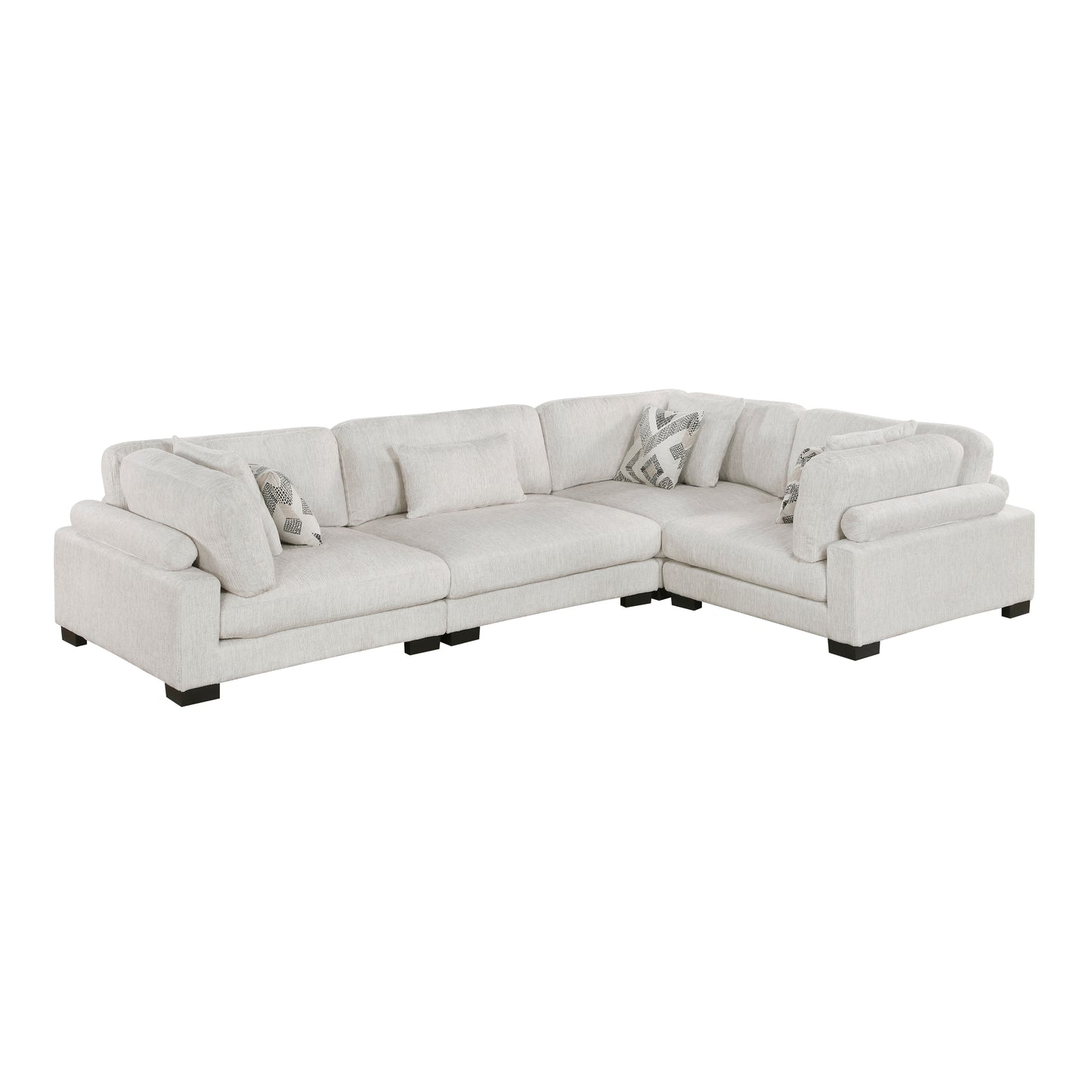 Homelegance Sectional Sofa in Beige with Cream Accents 9555BEG-43CRAC