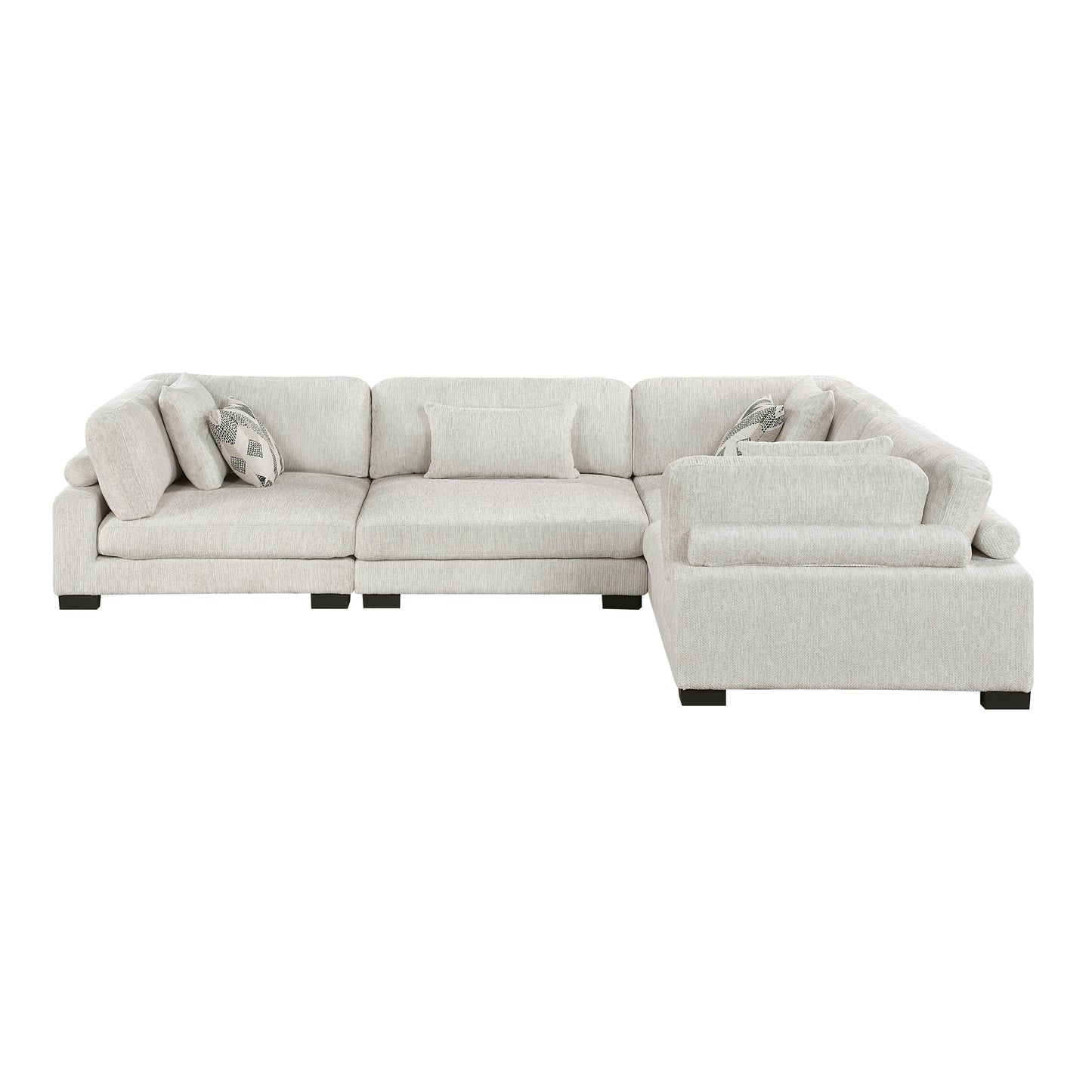 Homelegance Sectional Sofa in Beige with Cream Accents 9555BEG-43CRAC