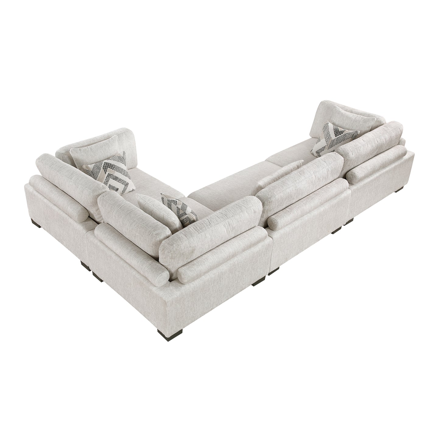Homelegance Sectional Sofa in Beige with Cream Accents 9555BEG-43CRAC