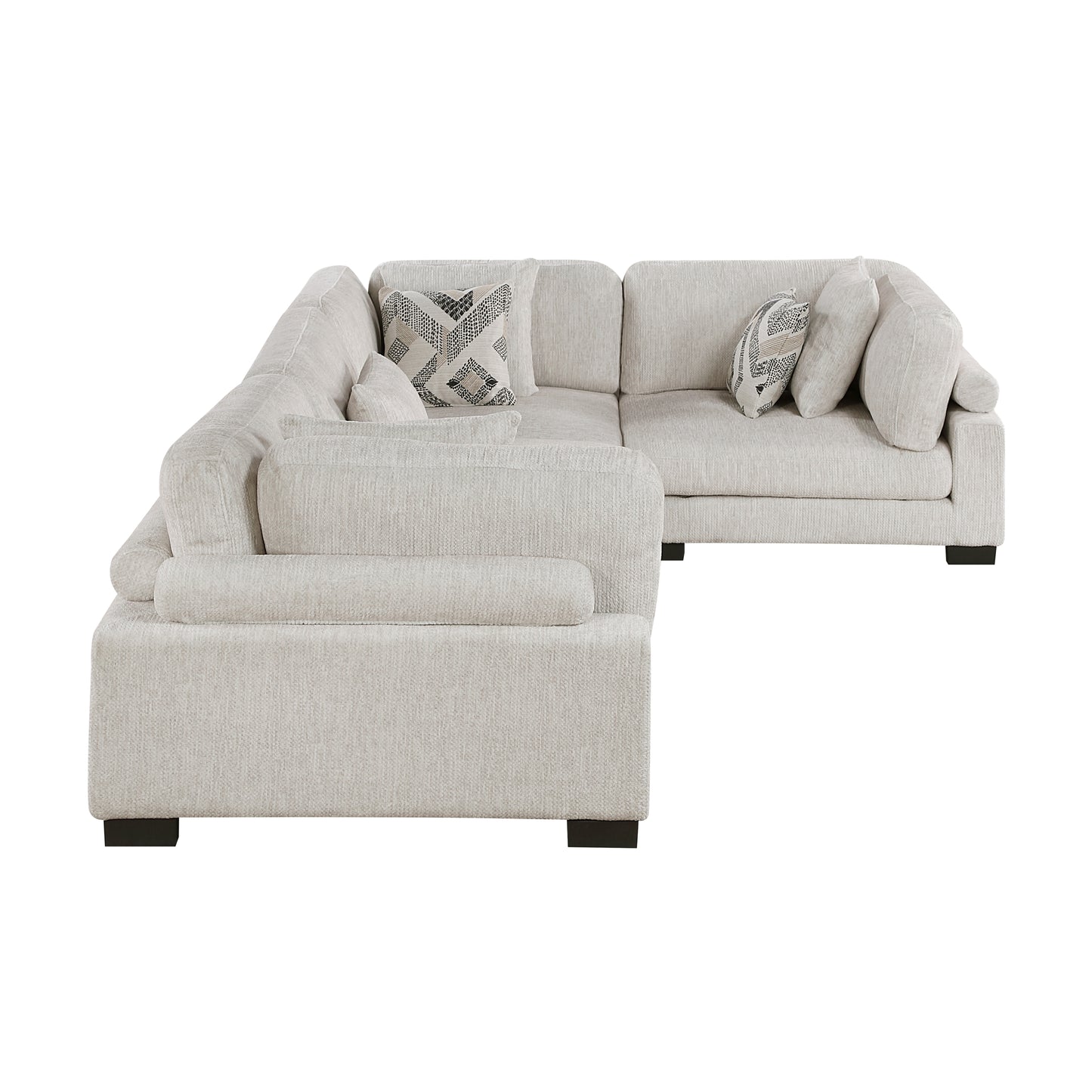 Homelegance Sectional Sofa in Beige with Cream Accents 9555BEG-43CRAC