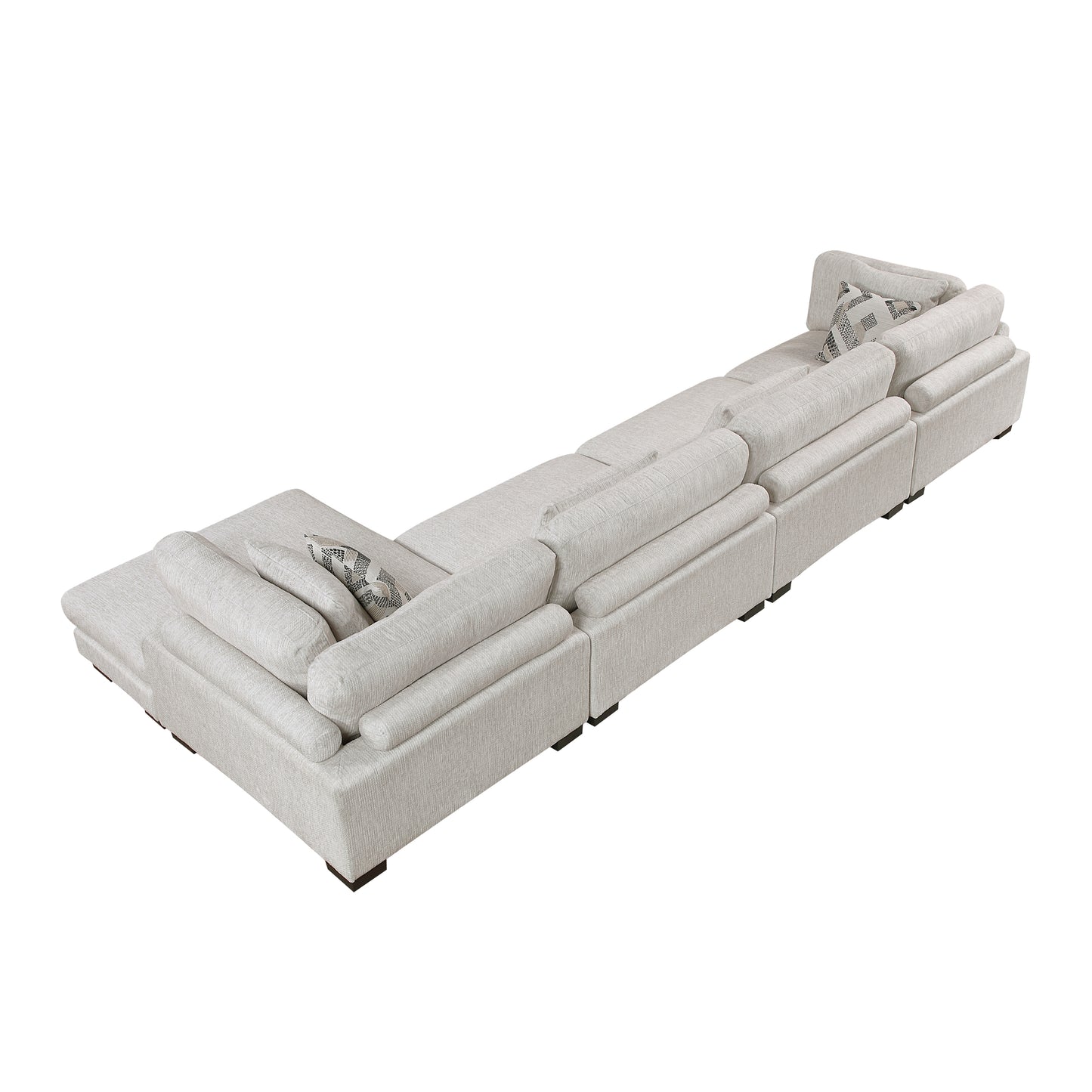 Homelegance Sectional Sofa in Beige with Reversible Chaise 9555BEG-4CR2ACVC