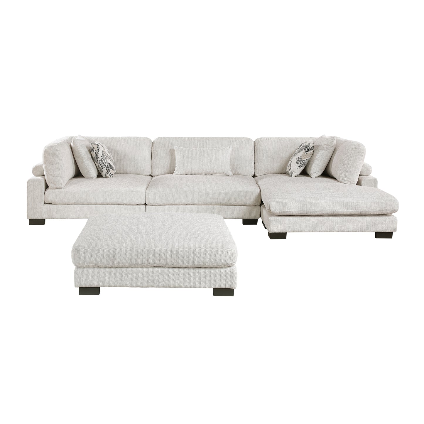 Homelegance Sectional Sofa in Beige with Reversible Chaise 9555BEG-4CRACVCOT
