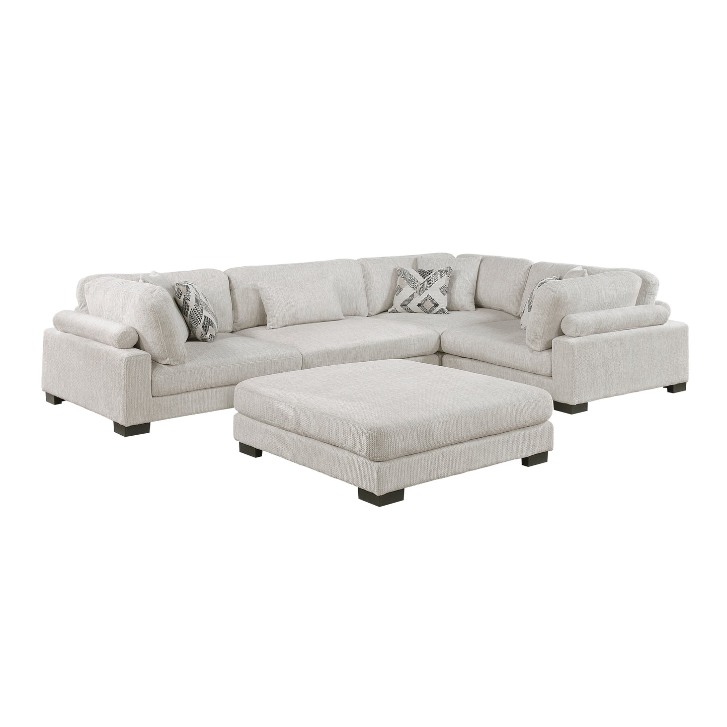 Homelegance Sectional Sofa in Beige and Cream 9555BEG-53CRACOT