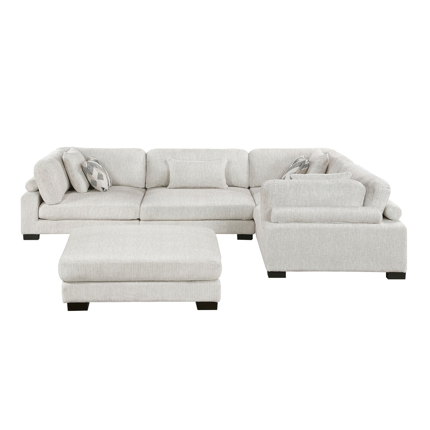 Homelegance Sectional Sofa in Beige and Cream 9555BEG-53CRACOT